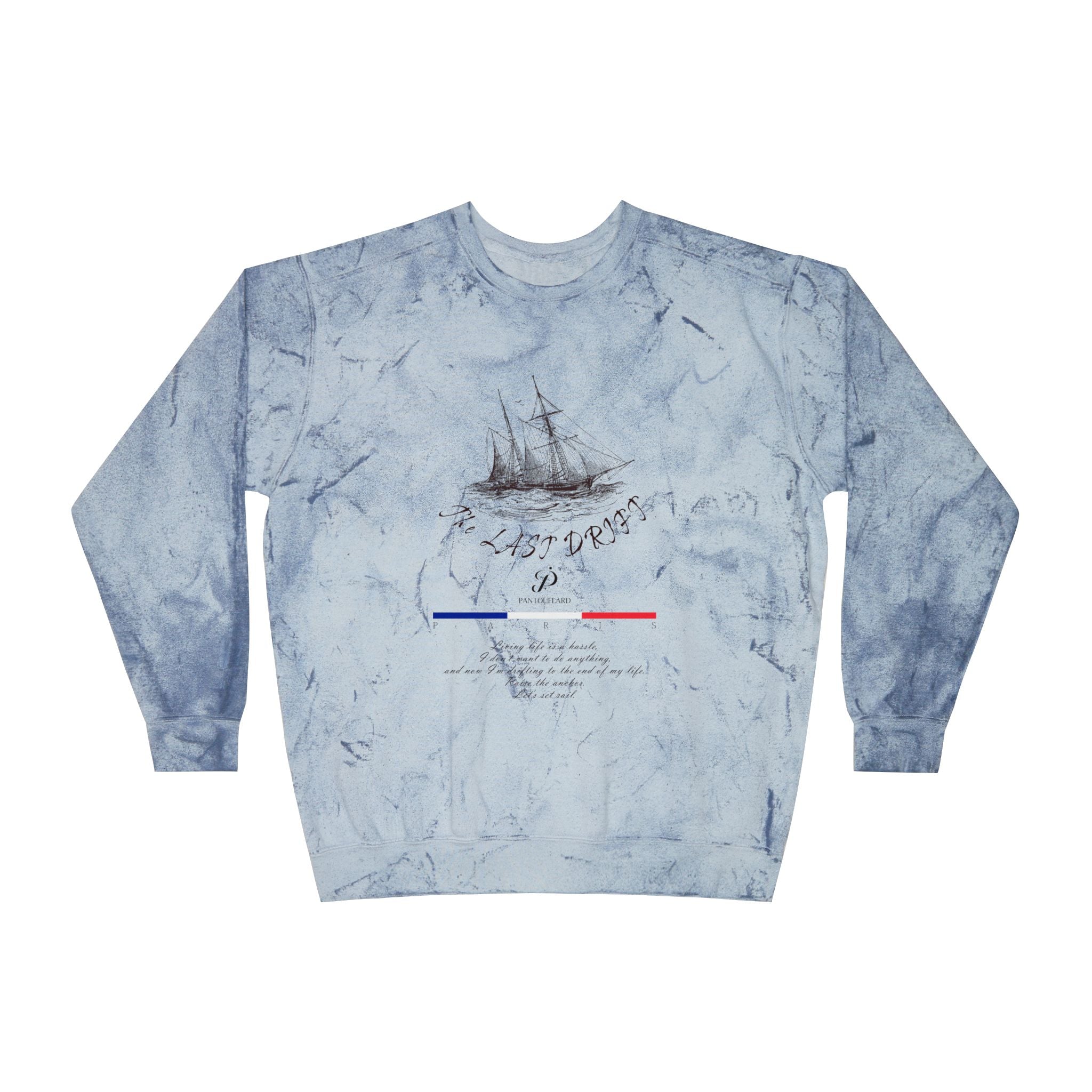Old Money Nautical Grunge Crewneck - The Last Drift I (Comfort Colors Mineral Wash)