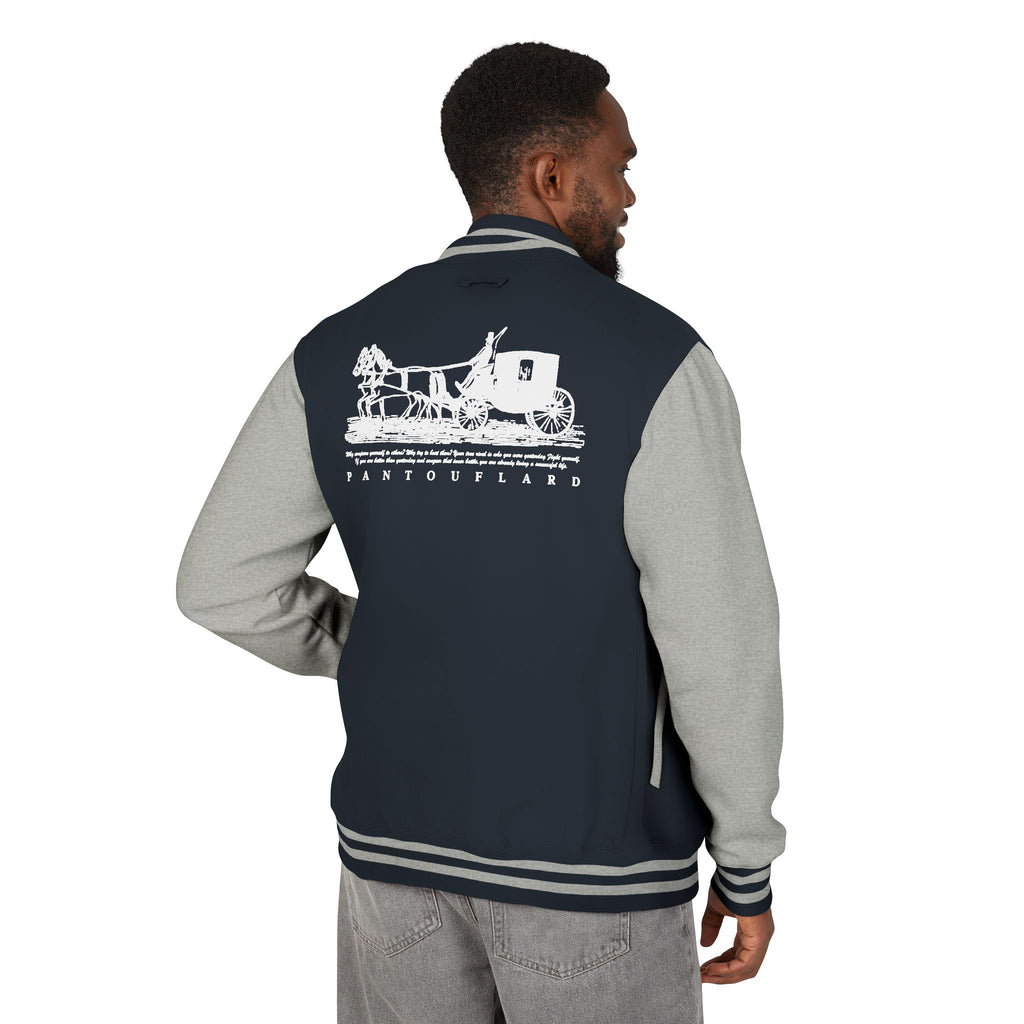 Unisex Navy Pantouflard Carriage Cotton Blend Jacket