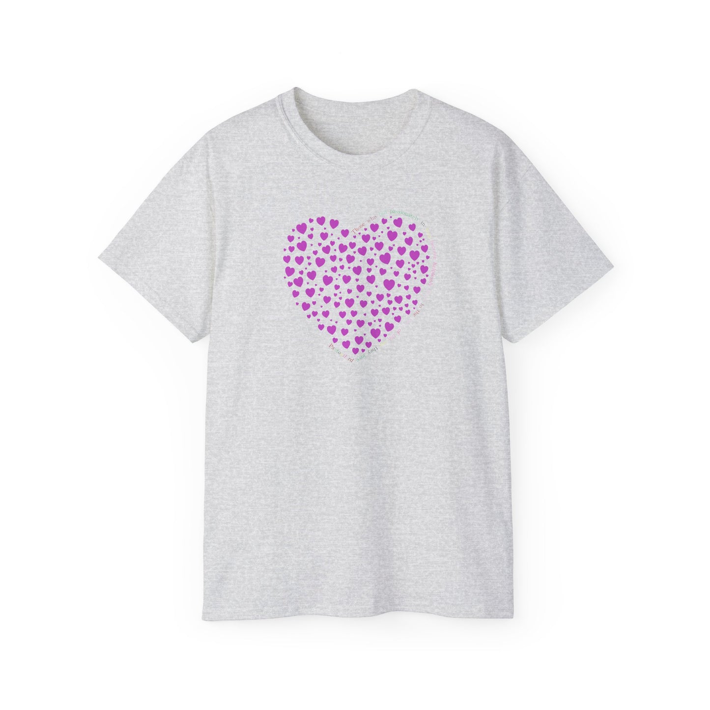 Powder Pink Heart Unisex short sleeved T-shirt