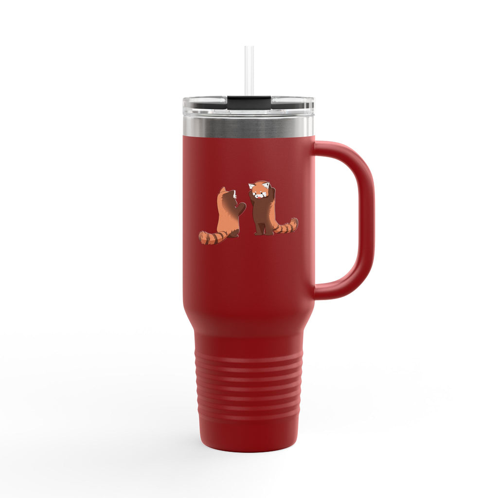 Olive Green Cute Standing Red Pandas 40oz Stainless Steel Insulated Travel Mug