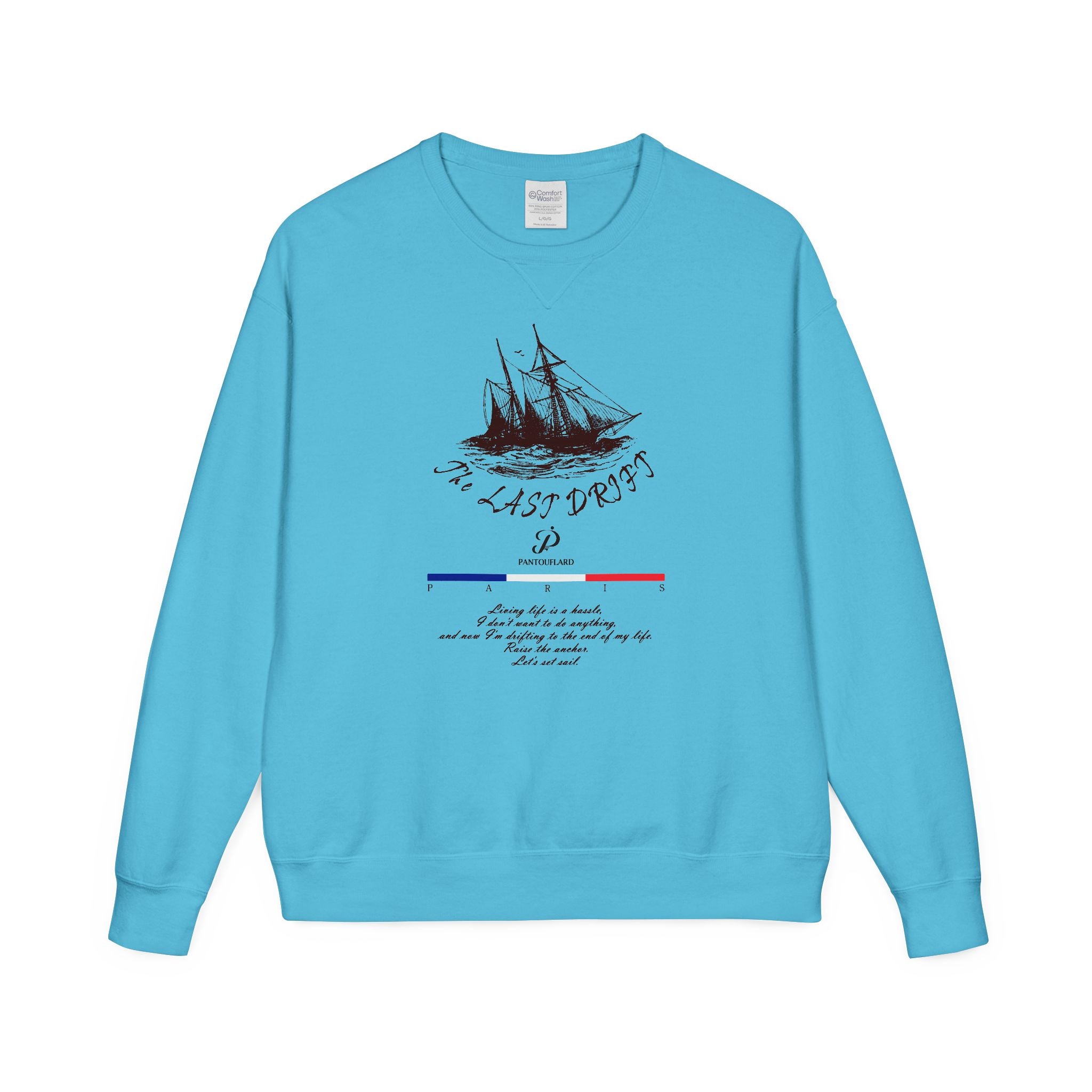 Old Money Nautical Heritage Crewneck - The Last Drift I (Paris Aesthetic Garment-Dyed Sweatshirt)