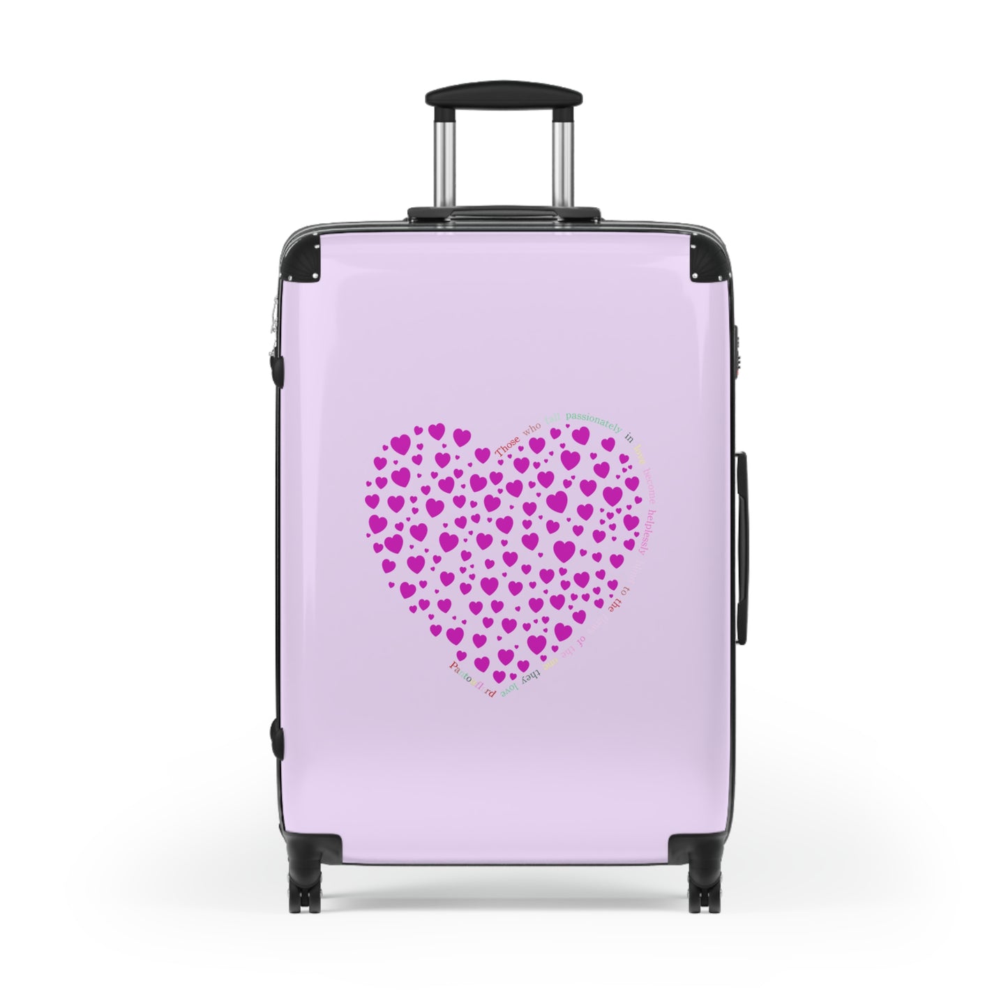 Pink Heart Design Suitcase, Travel Luggage