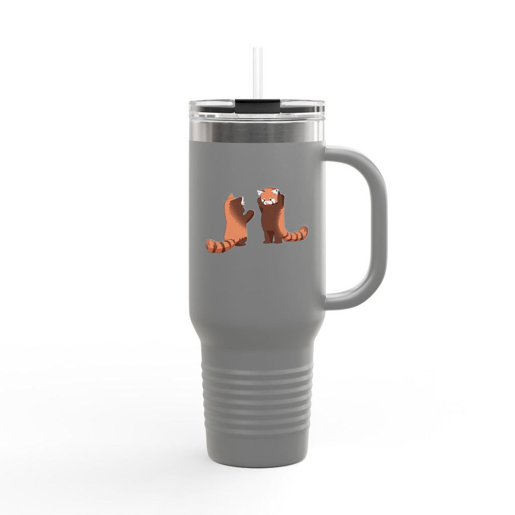 Olive Green Cute Standing Red Pandas 40oz Stainless Steel Insulated Travel Mug