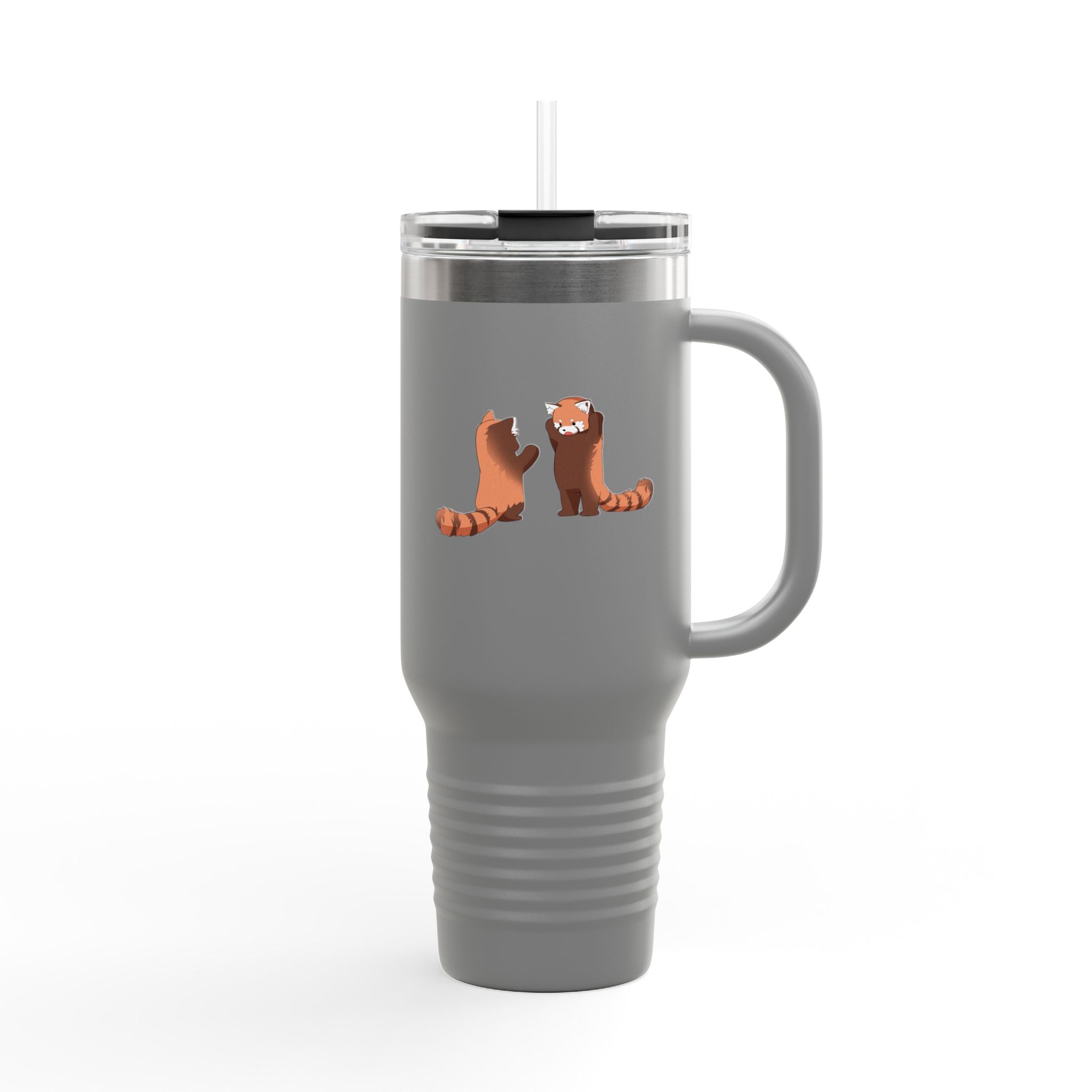 Olive Green Cute Standing Red Pandas 40oz Stainless Steel Insulated Travel Mug