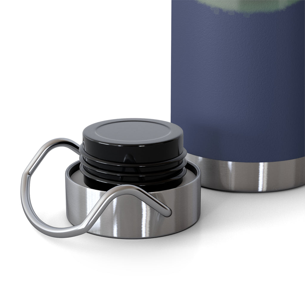 Black Mysterious Black Cat in Bushes 22oz Copper Vacuum Insulated Bottle