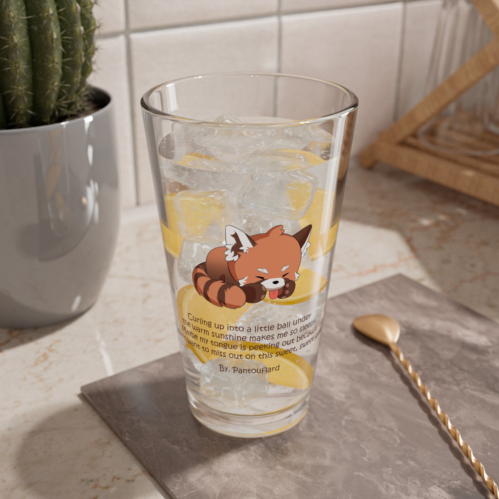 Clear Pantouflard 'Sleepy Red Panda' Cozy Solid Glass Mixer