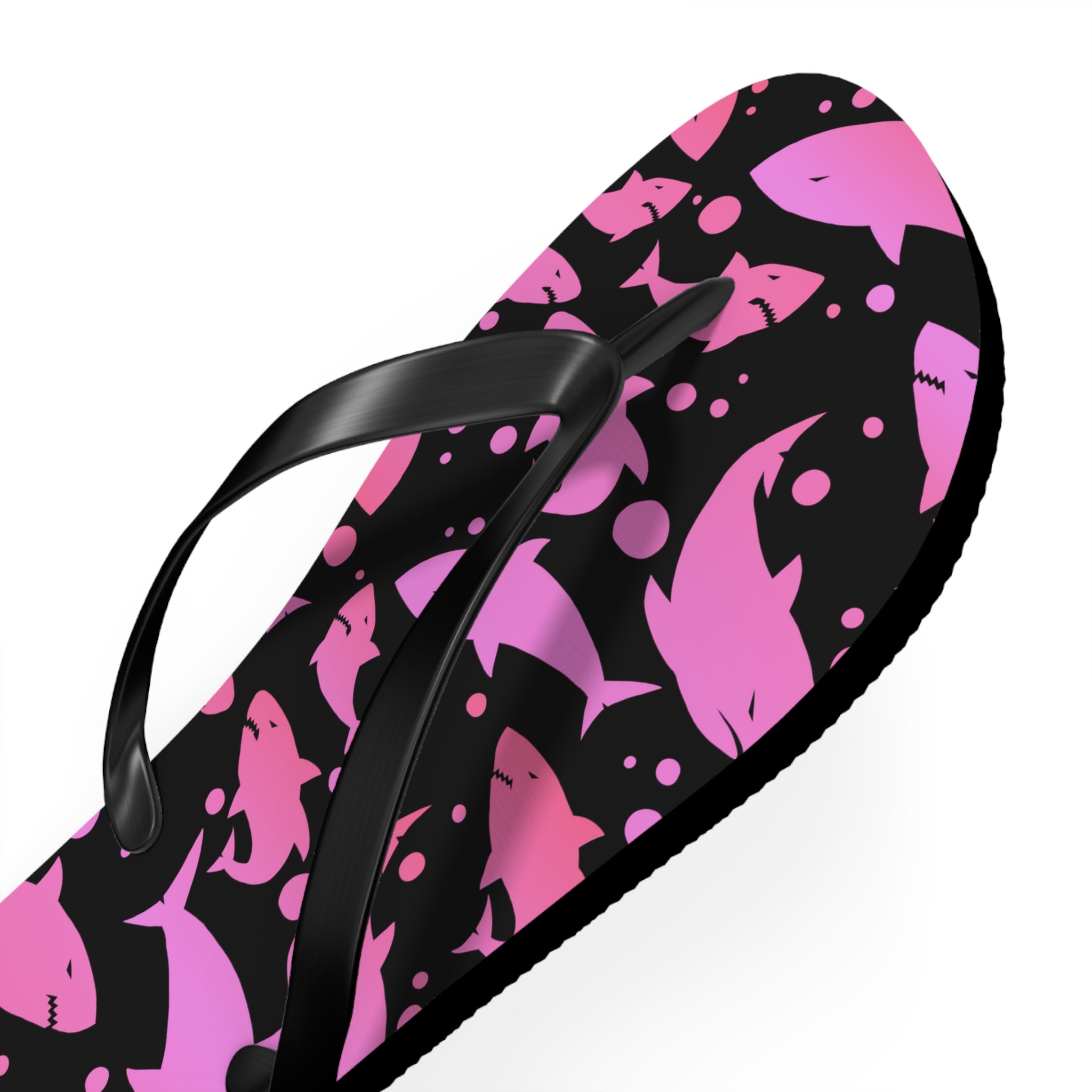 Men's/Women's Pink Shark Flip Flops - Graphic Thong Sandals