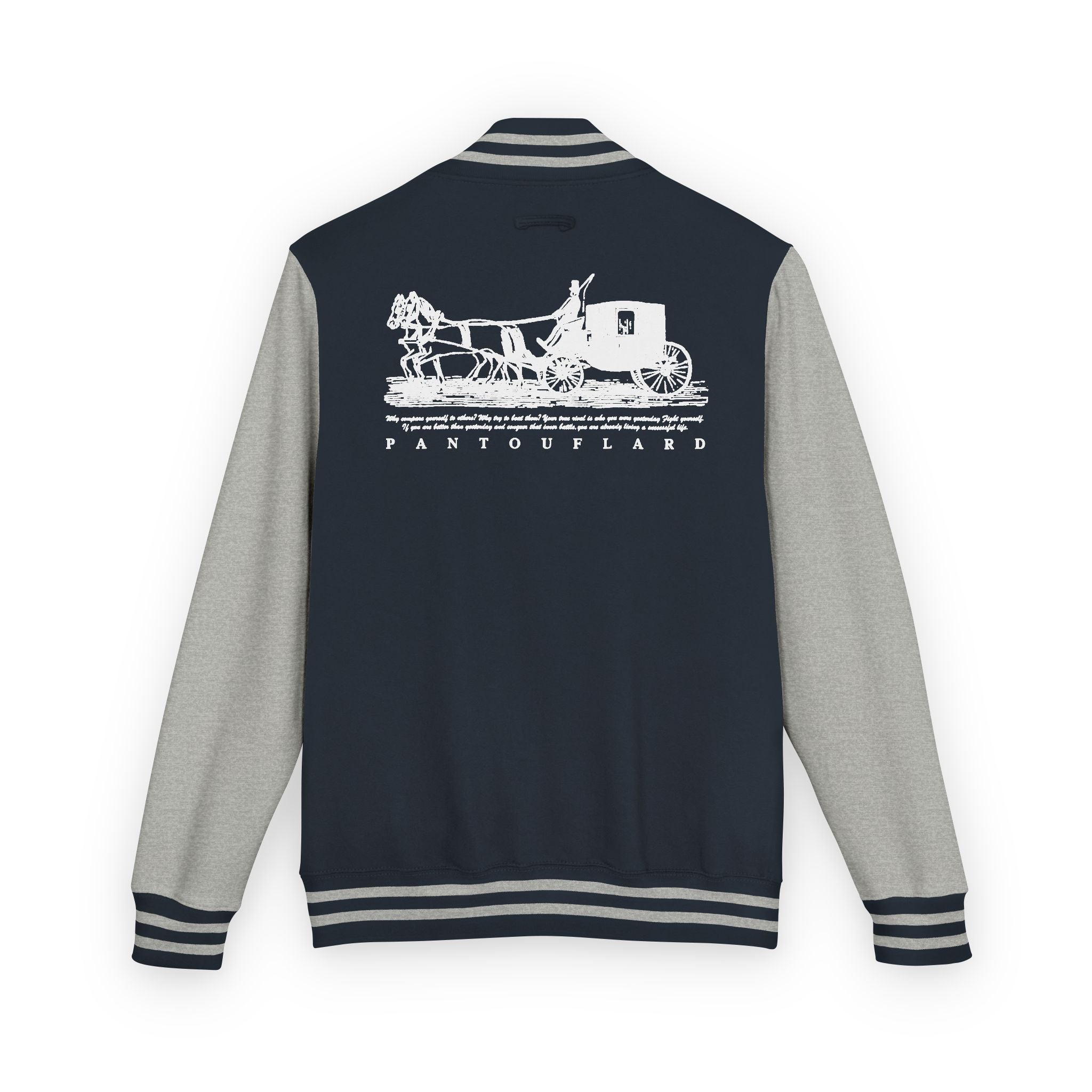Unisex Navy Pantouflard Carriage Cotton Blend Jacket