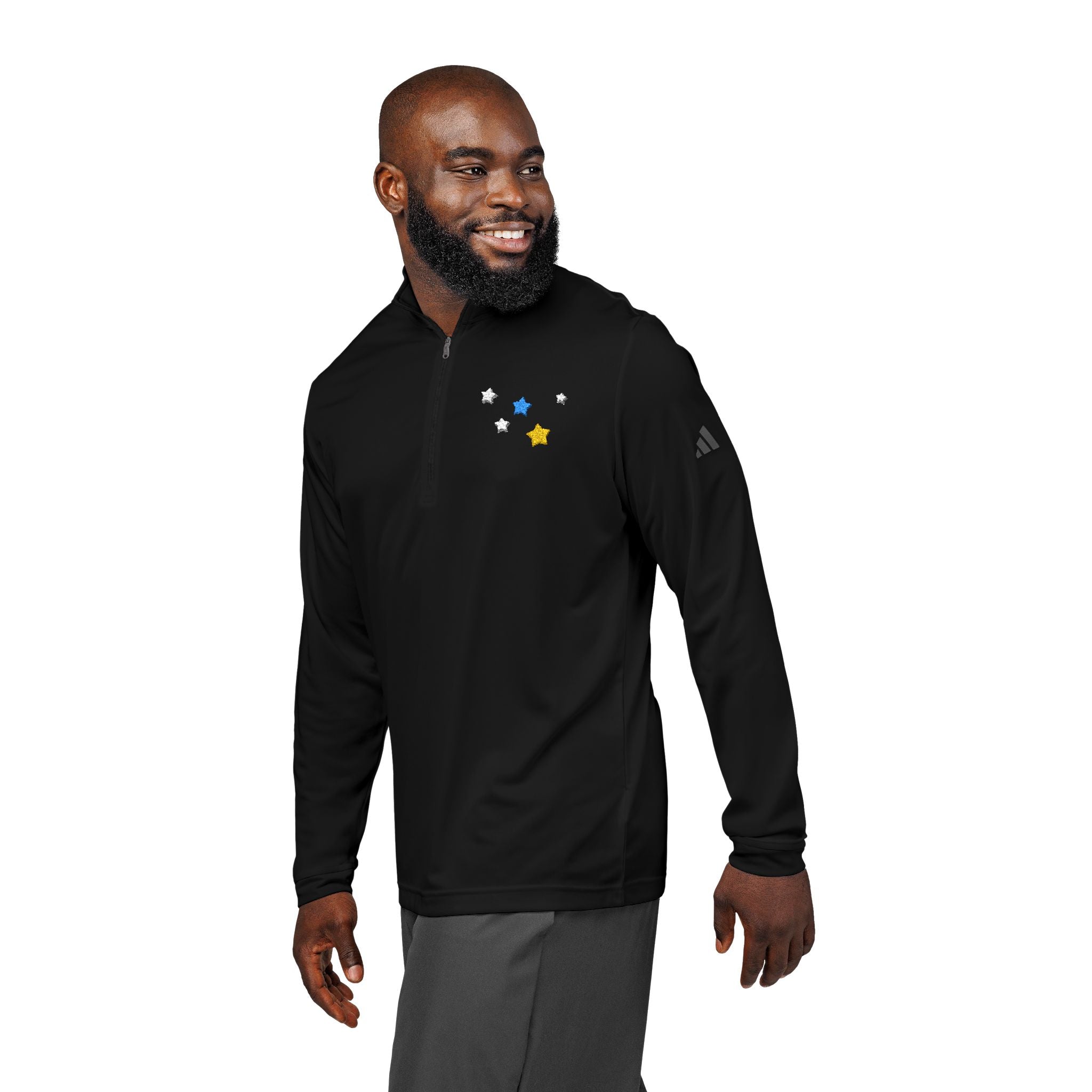Adidas Cassiopeia Constellation Embroidered Quarter-Zip - W-Shape Performance Pullover