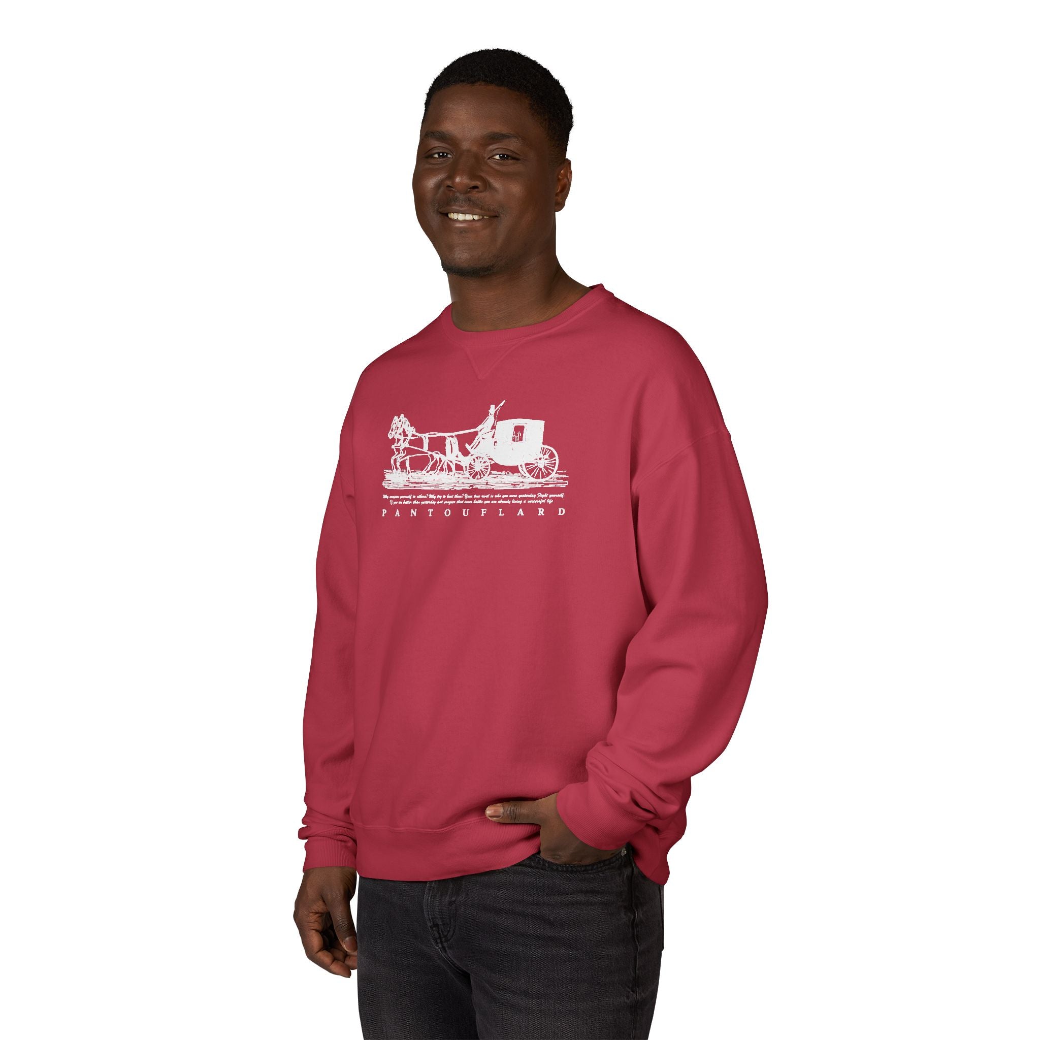 Old Money Equestrian Heritage Crewneck - The Nostalgic Journey II (Dark Academia Garment-Dyed Sweatshirt)