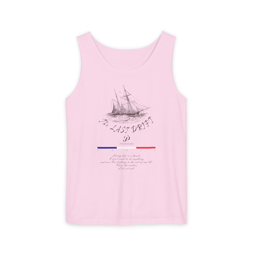 Unisex White Last Drift Cotton Garment-Dyed Tank Top