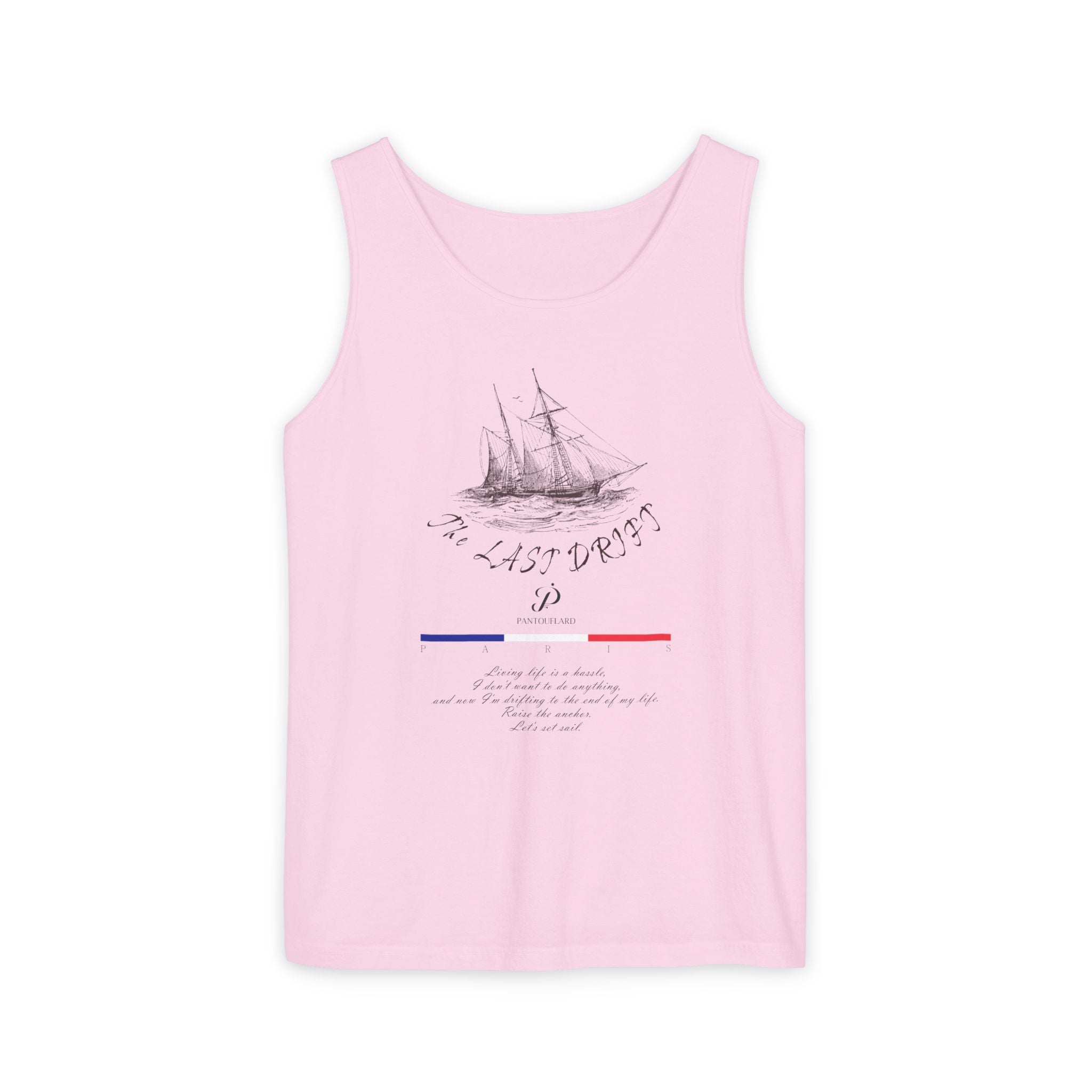 Unisex White Last Drift Cotton Garment-Dyed Tank Top
