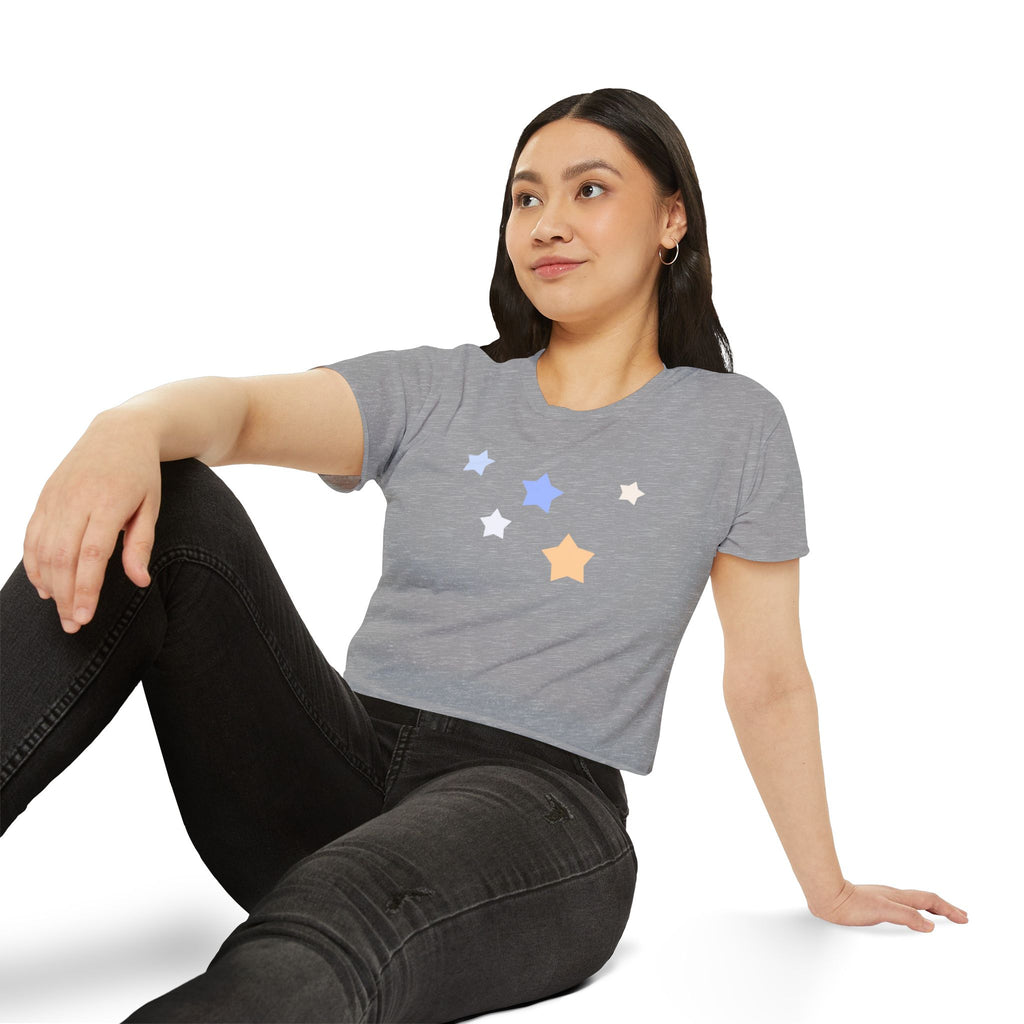 Women's Cassiopeia Constellation Graphic Crop Top - W-Shape Lightweight Festival Shirt