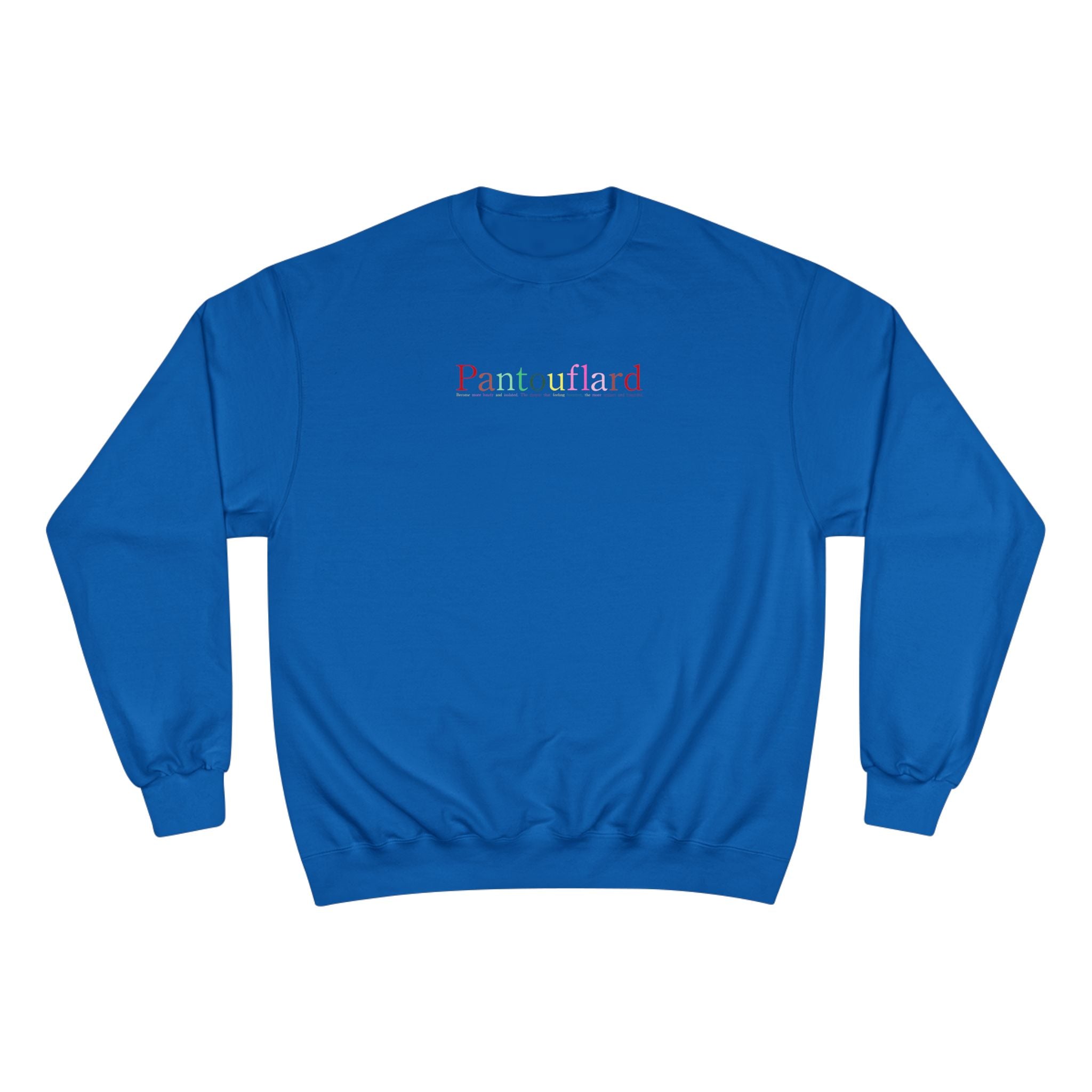 Old Money Aesthetic Champion Crewneck - Pantouflard Pastel Logo (Sustainable Eco-Fleece Sweatshirt)