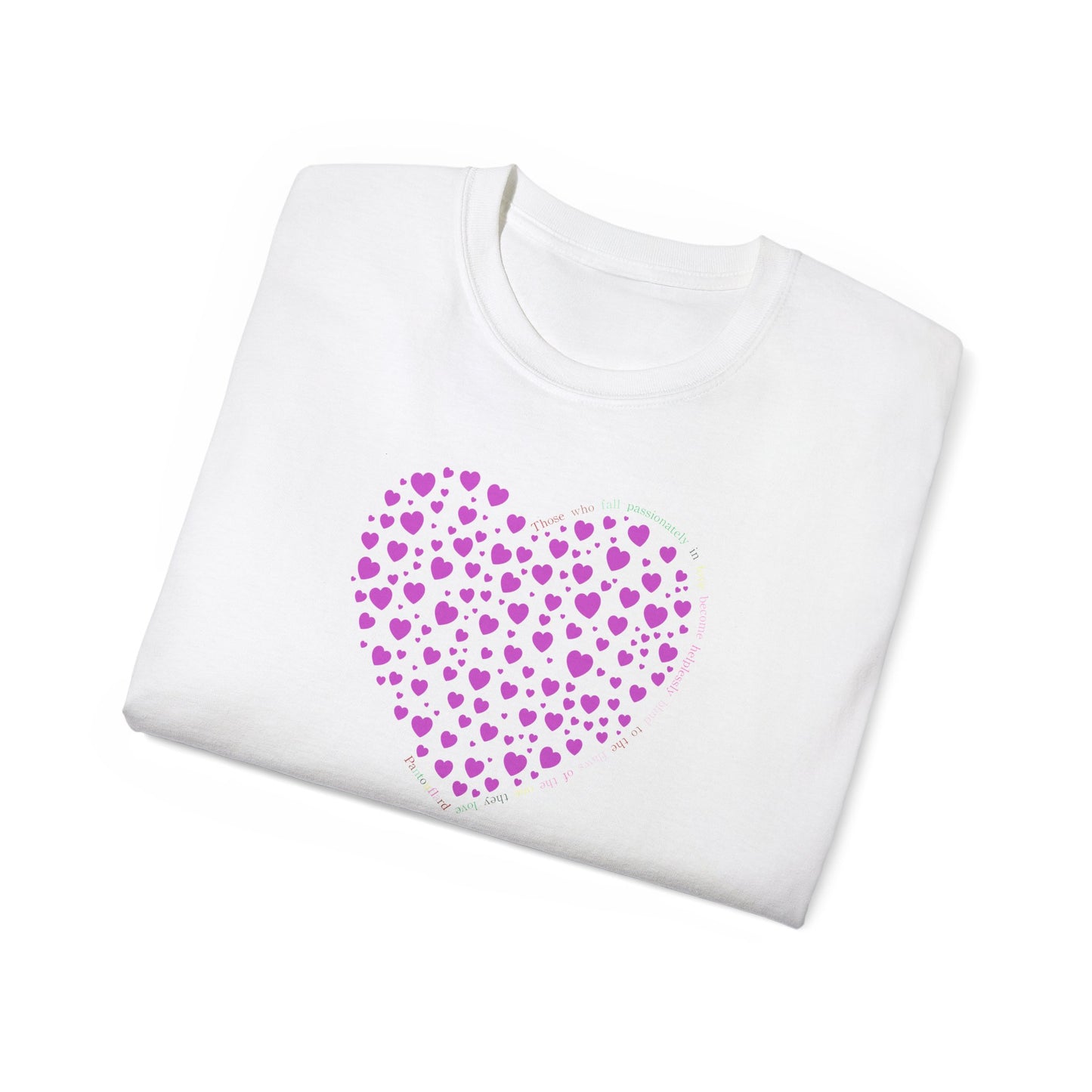 Powder Pink Heart Unisex short sleeved T-shirt