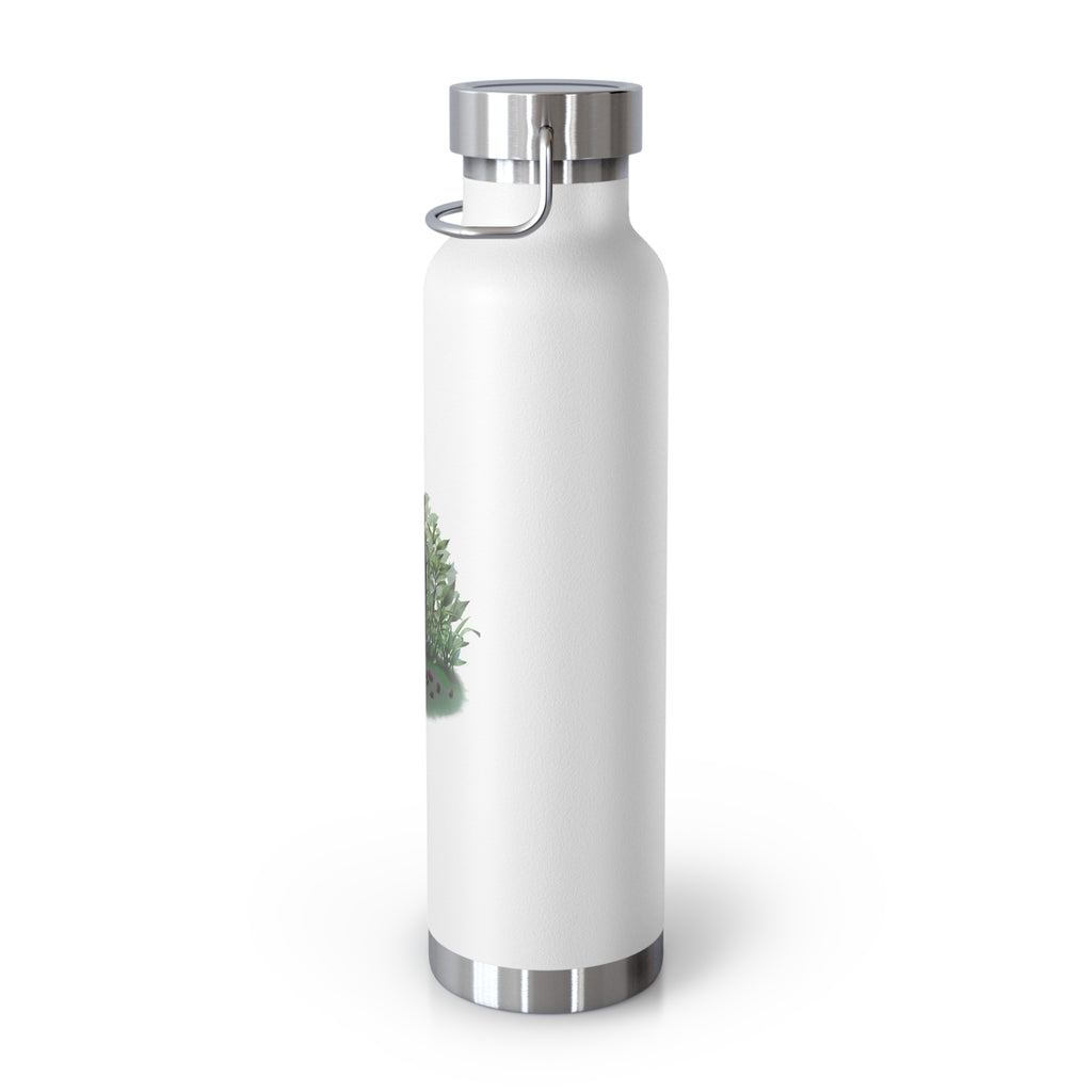 Black Mysterious Black Cat in Bushes 22oz Copper Vacuum Insulated Bottle