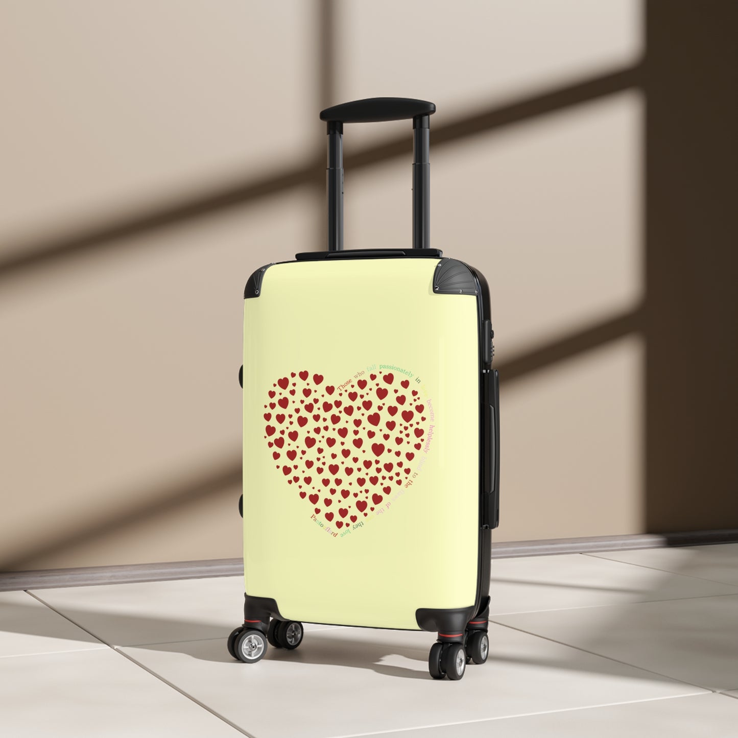 Maleta de diseño corazón rojo, equipaje de viaje