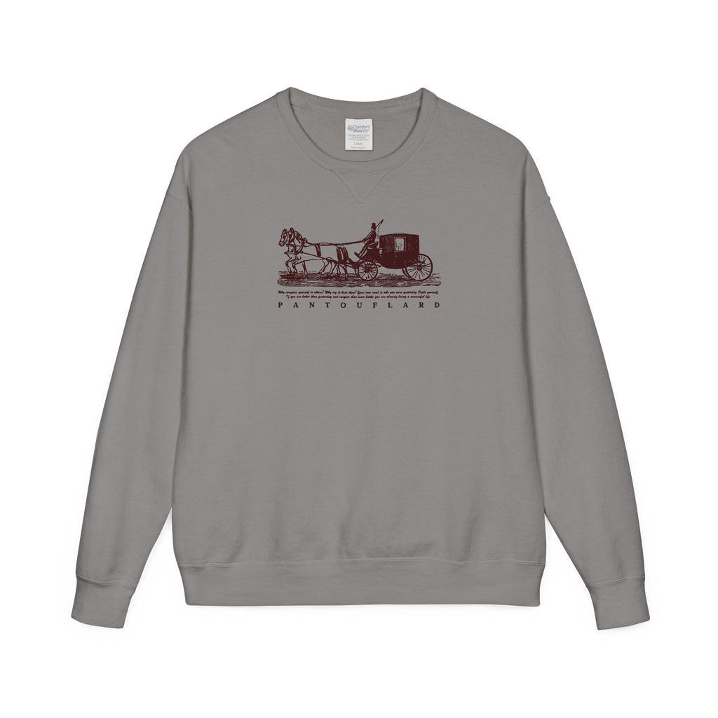 Old Money Equestrian Heritage Crewneck - The Nostalgic Journey I (Dark Academia Garment-Dyed Sweatshirt)