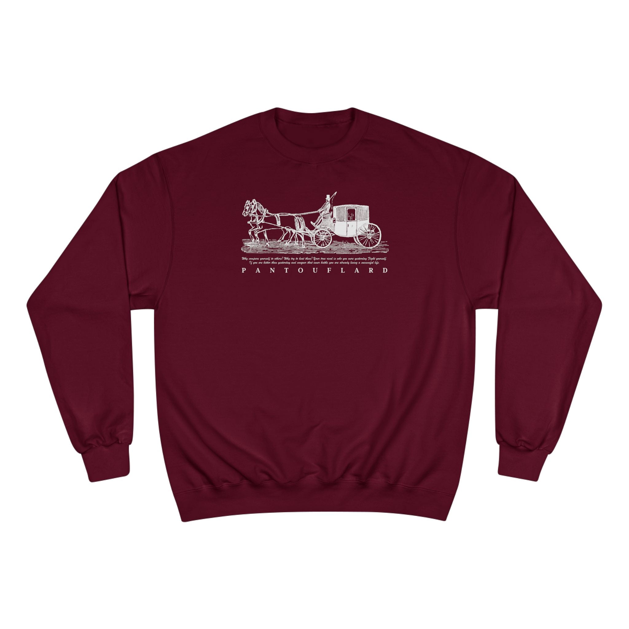 Old Money Equestrian Champion Crewneck - Royal White Carriage (Authentic Varsity Streetwear)