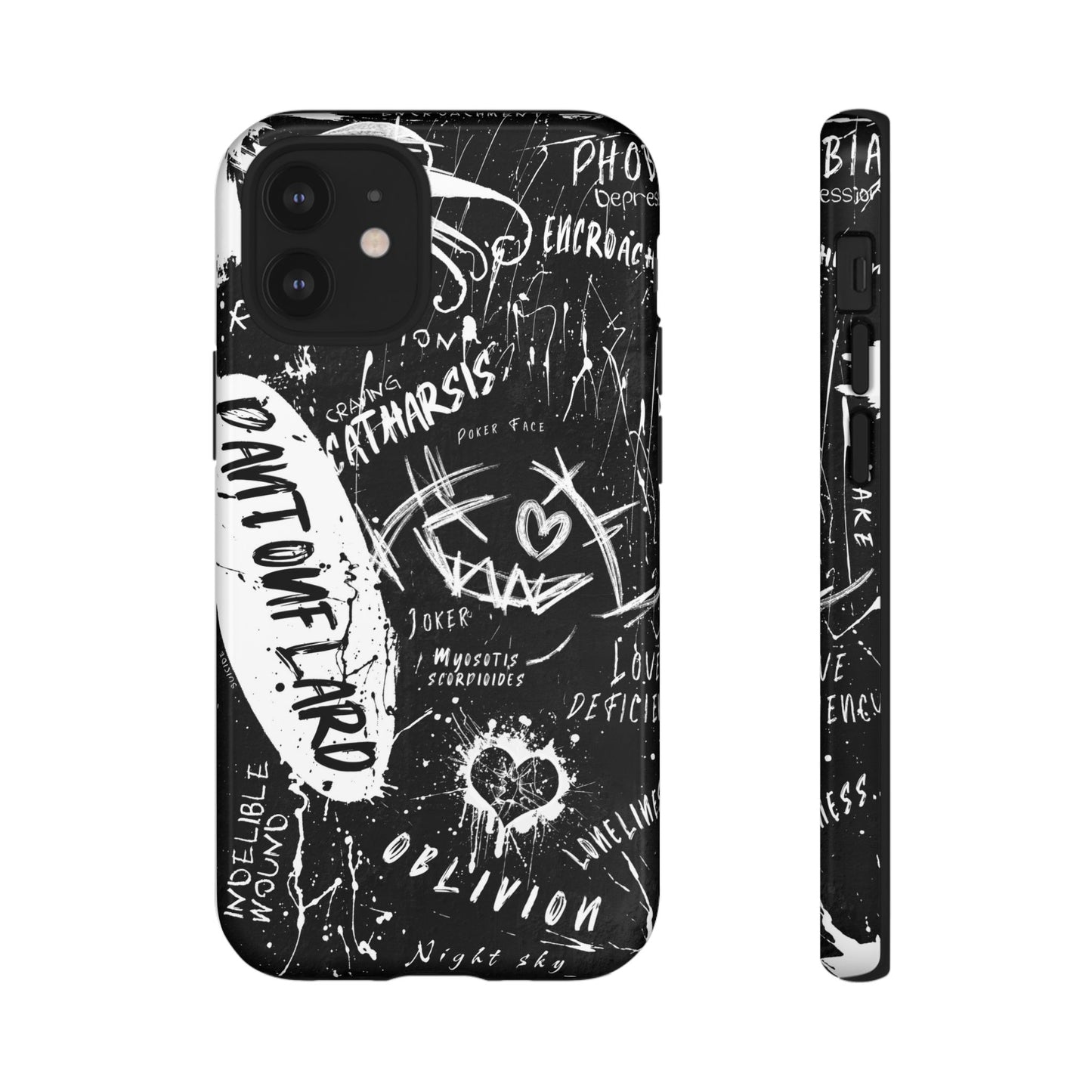 Fundas resistentes: funda atrevida para iPhone, Galaxy, Google Pixel, diseño de grafiti negro, estética urbana, regalo para amantes del arte, accesorios de teléfono modernos, estilo callejero