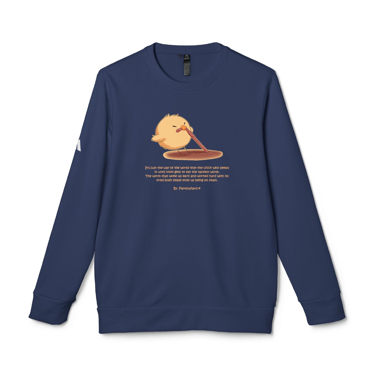 Adidas Cute Chick Cartoon Unisex Fleece Crewneck Sweatshirt