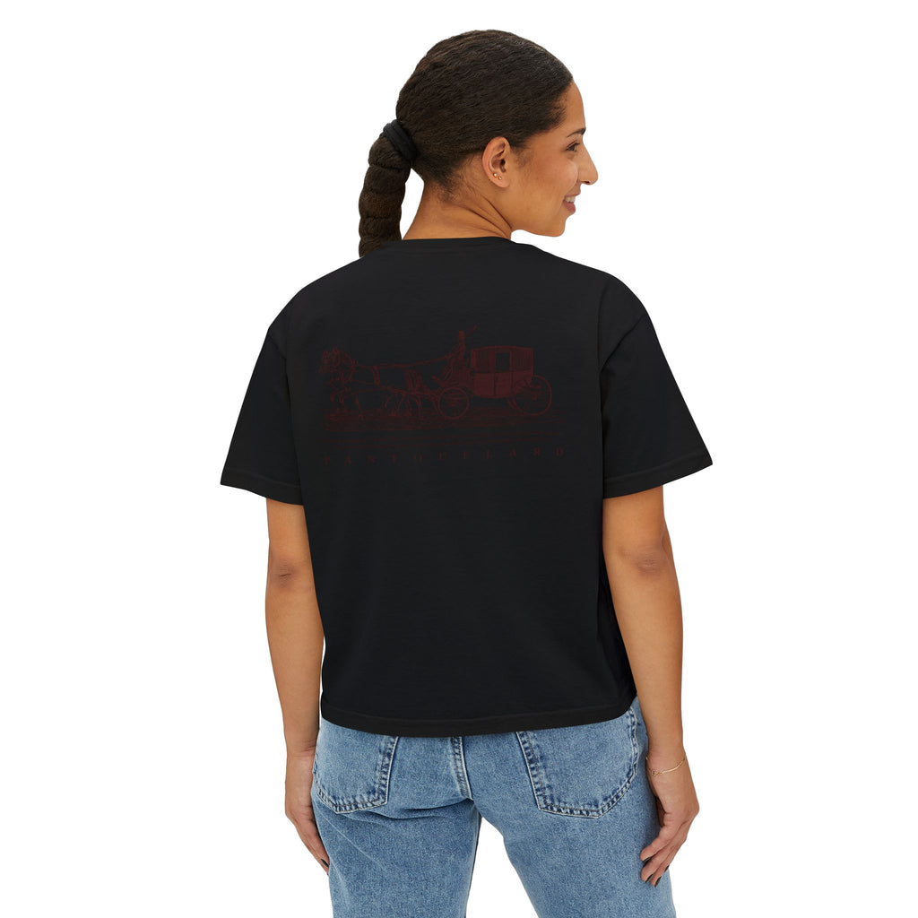 Old Money Equestrian Boxy Tee - The Timeless Carriage I (Comfort Colors 3023CL Back Print)