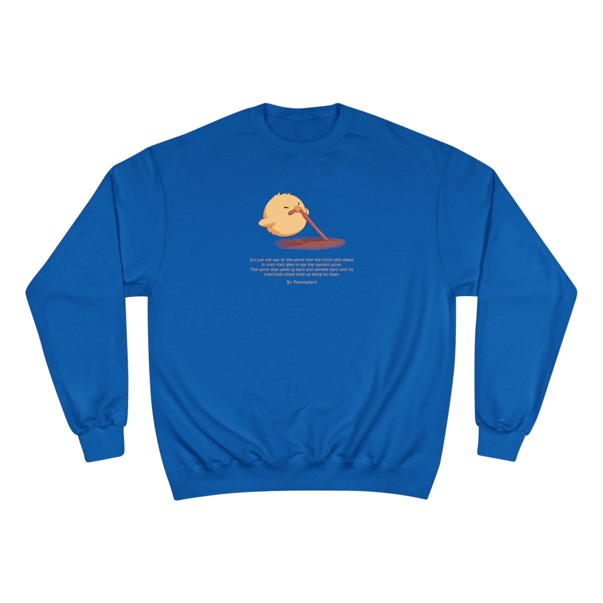 Early Bird Parody Champion Sweatshirt | Sarcastic "Late Sleeper" Quote Crewneck | The Early Worm Gets Eaten Graphic | Oversized Fit (S-3XL)