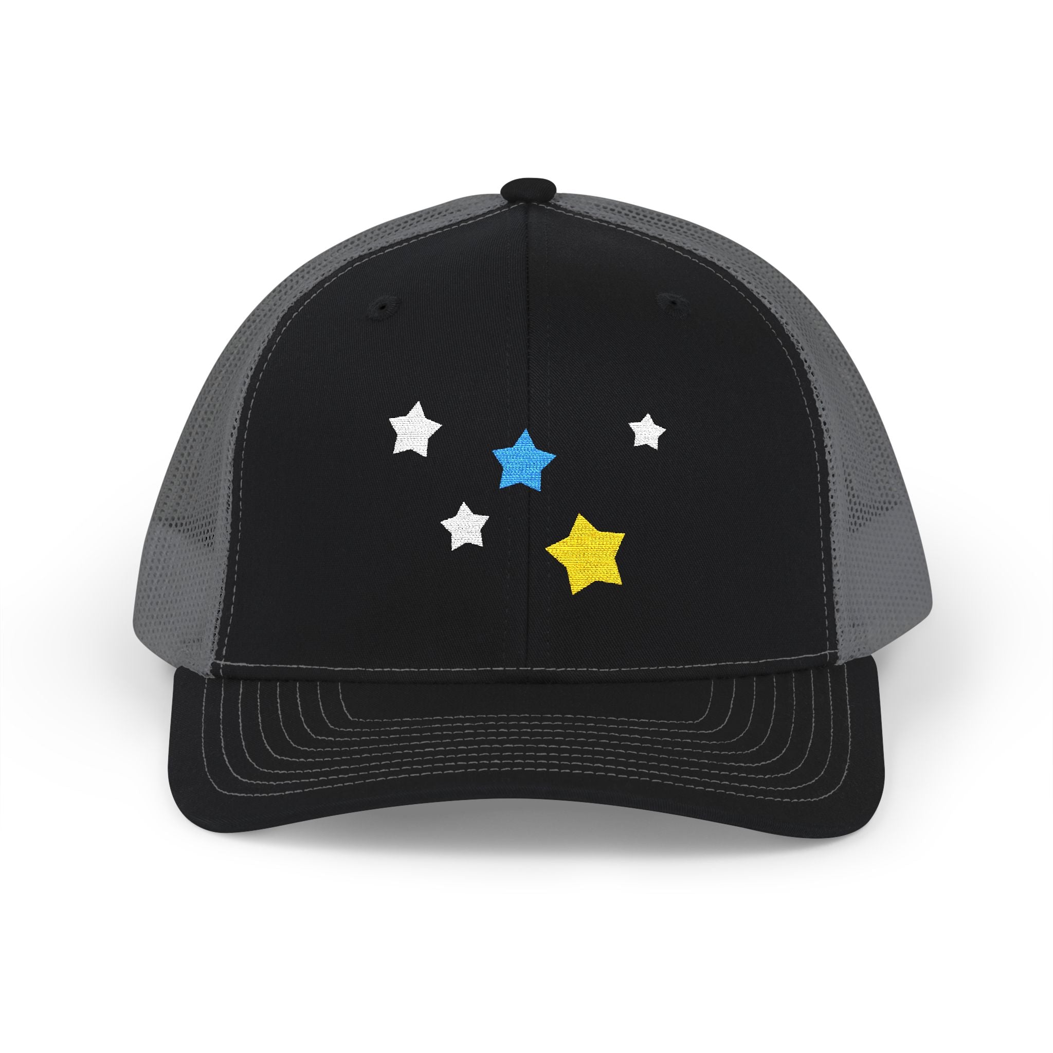 Unisex Cassiopeia Star Embroidered Cotton-Polyester Snapback Trucker Cap