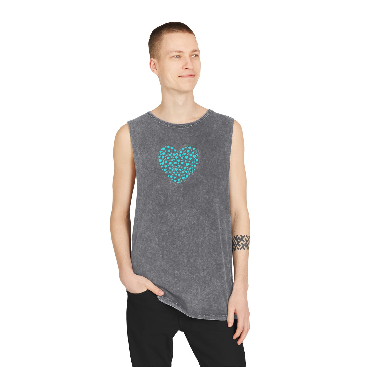 Unisex Casual Tank Top (Mint Heart)