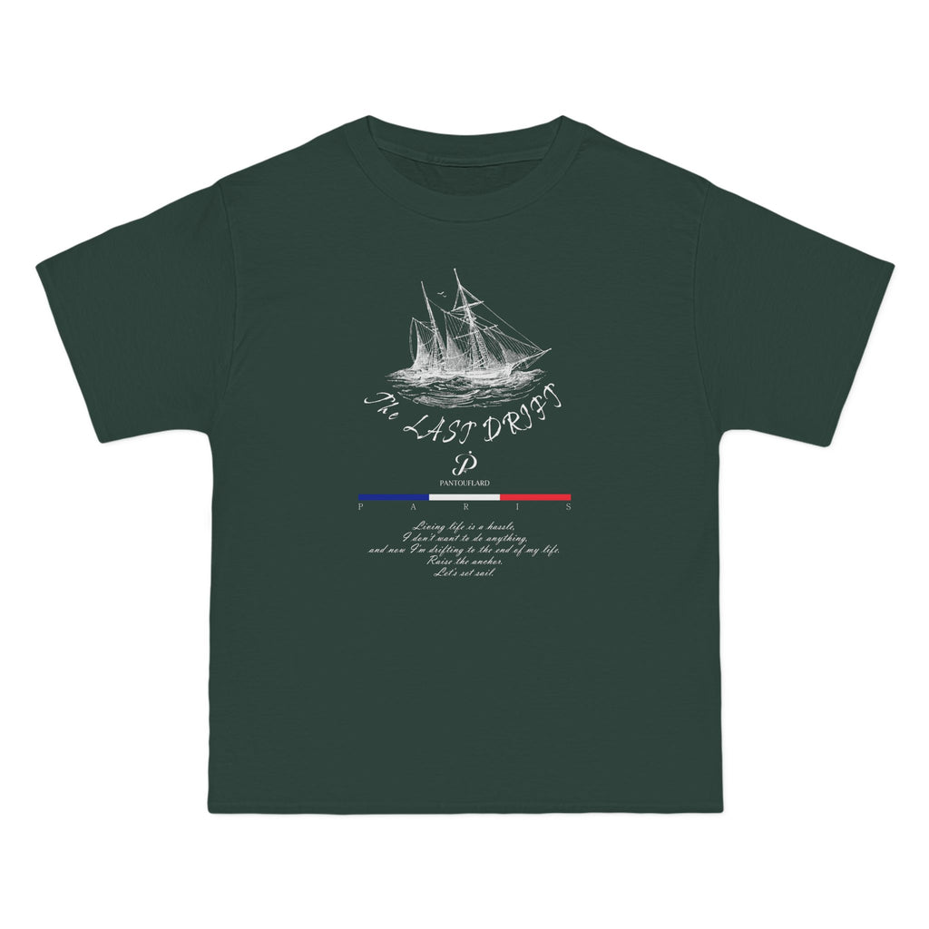 Unisex Black Hanes Vintage Ship Graphic 100% Cotton T-Shirt