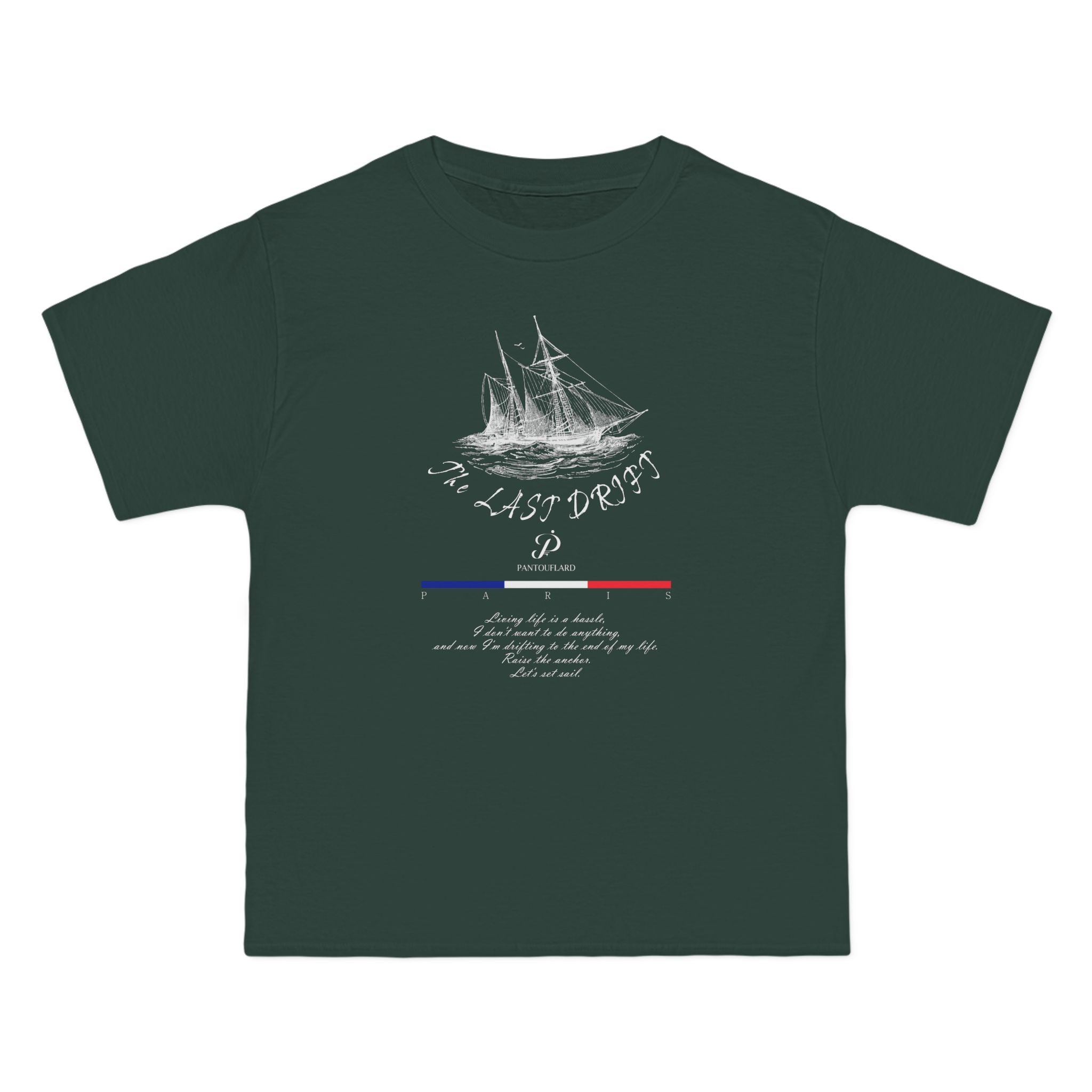 Unisex Black Hanes Vintage Ship Graphic 100% Cotton T-Shirt