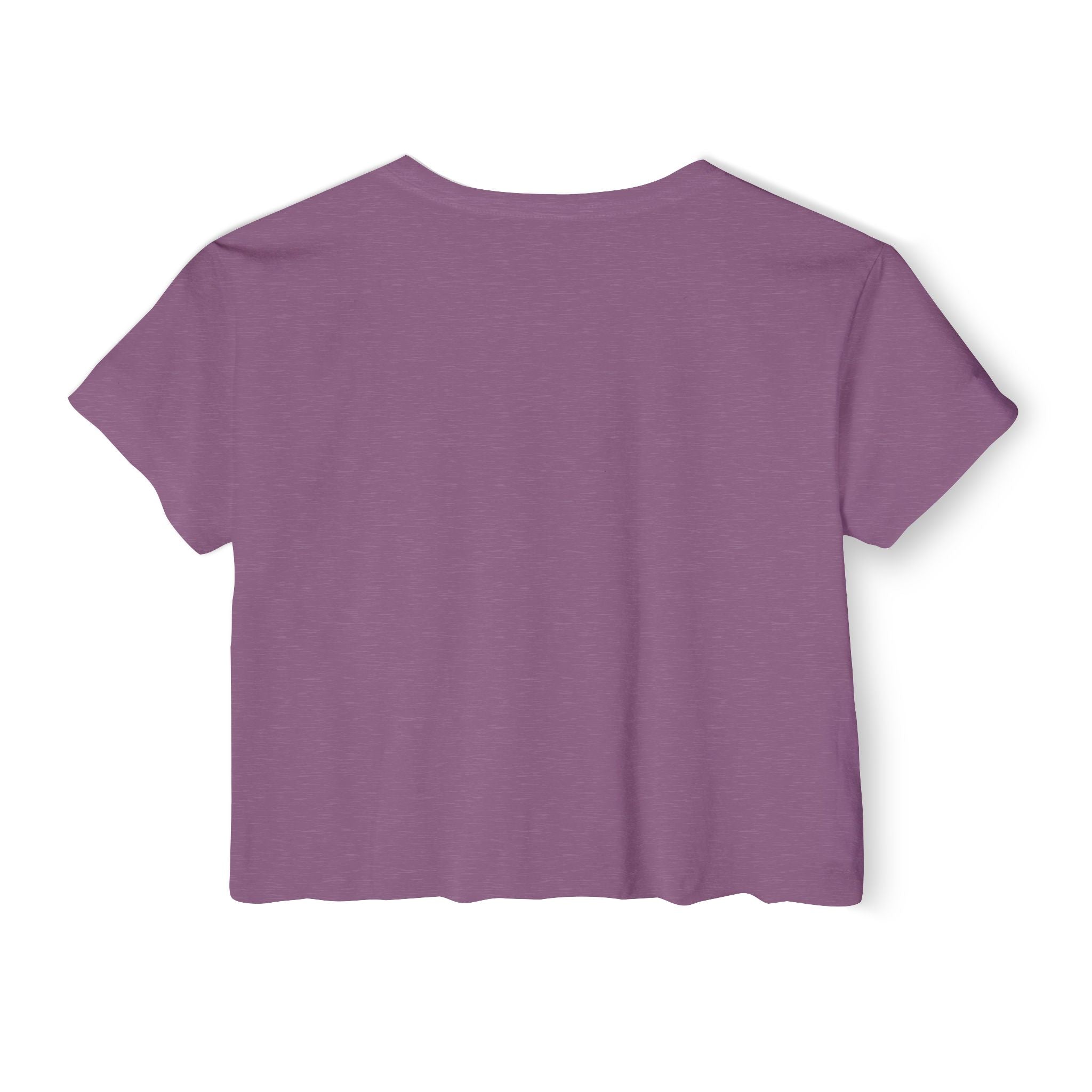 Women's Purple Floral Butterfly Spring Quote Cotton Blend Crop Top