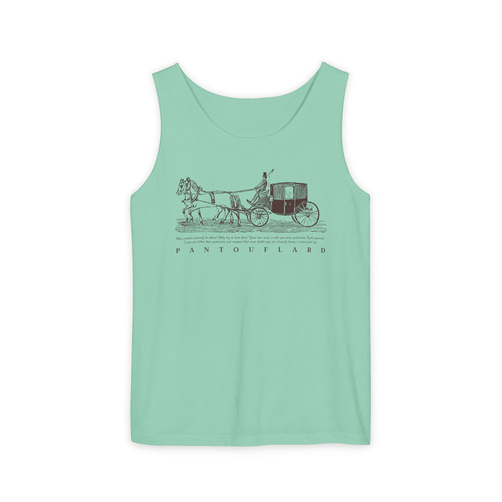 Unisex Brick Red Pantouflard Carriage Cotton Garment-Dyed Tank Top