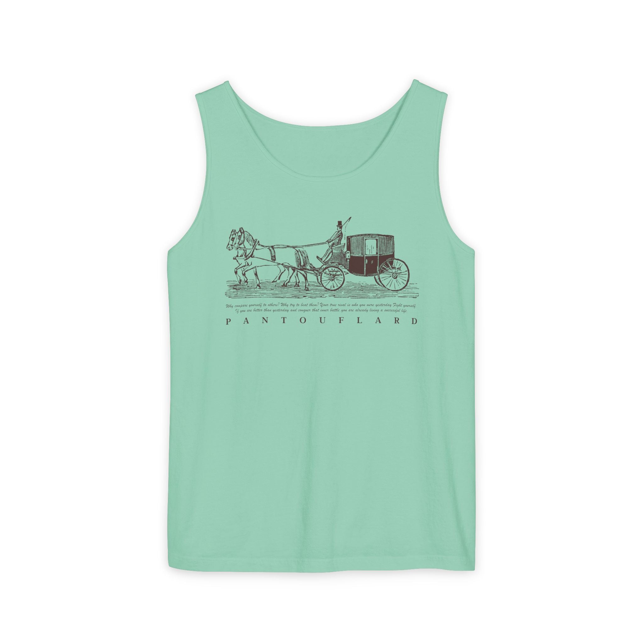 Unisex Brick Red Pantouflard Carriage Cotton Garment-Dyed Tank Top