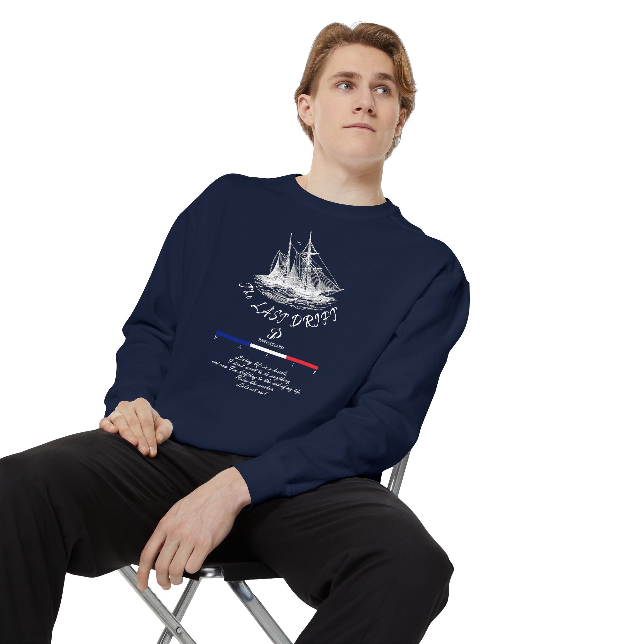 Unisex Navy Last Drift Cotton Blend Sweatshirt