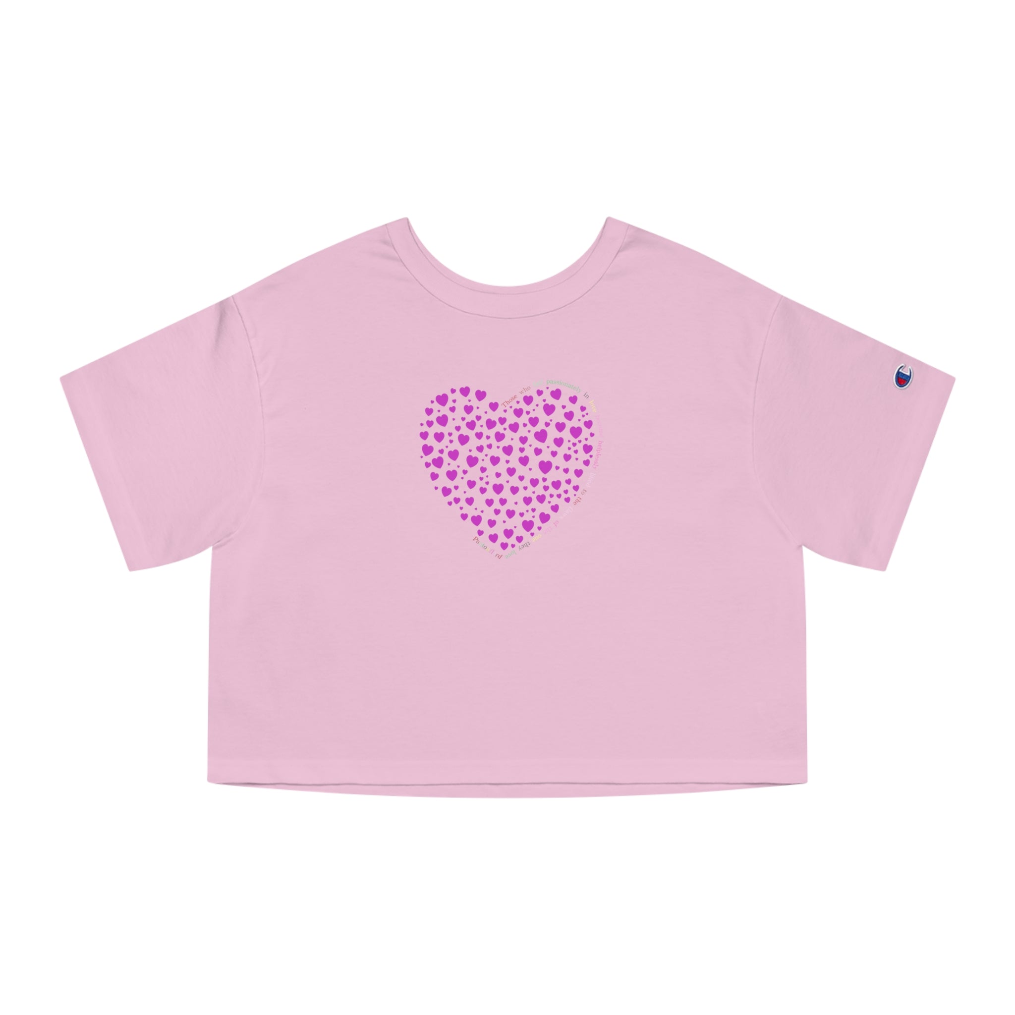 Camiseta corta sencilla Champion® (Corazón rosa polvo)