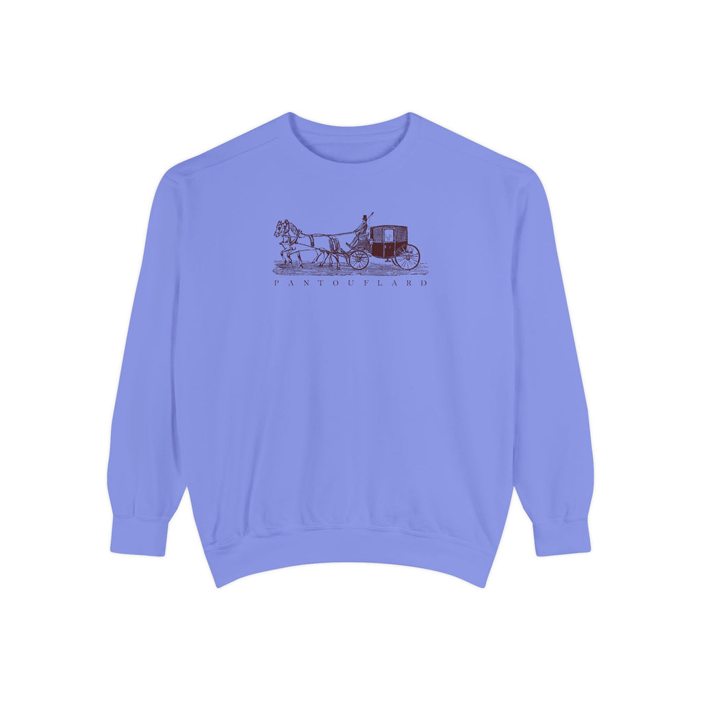 Unisex White Pantouflard Carriage Cotton Blend Sweatshirt