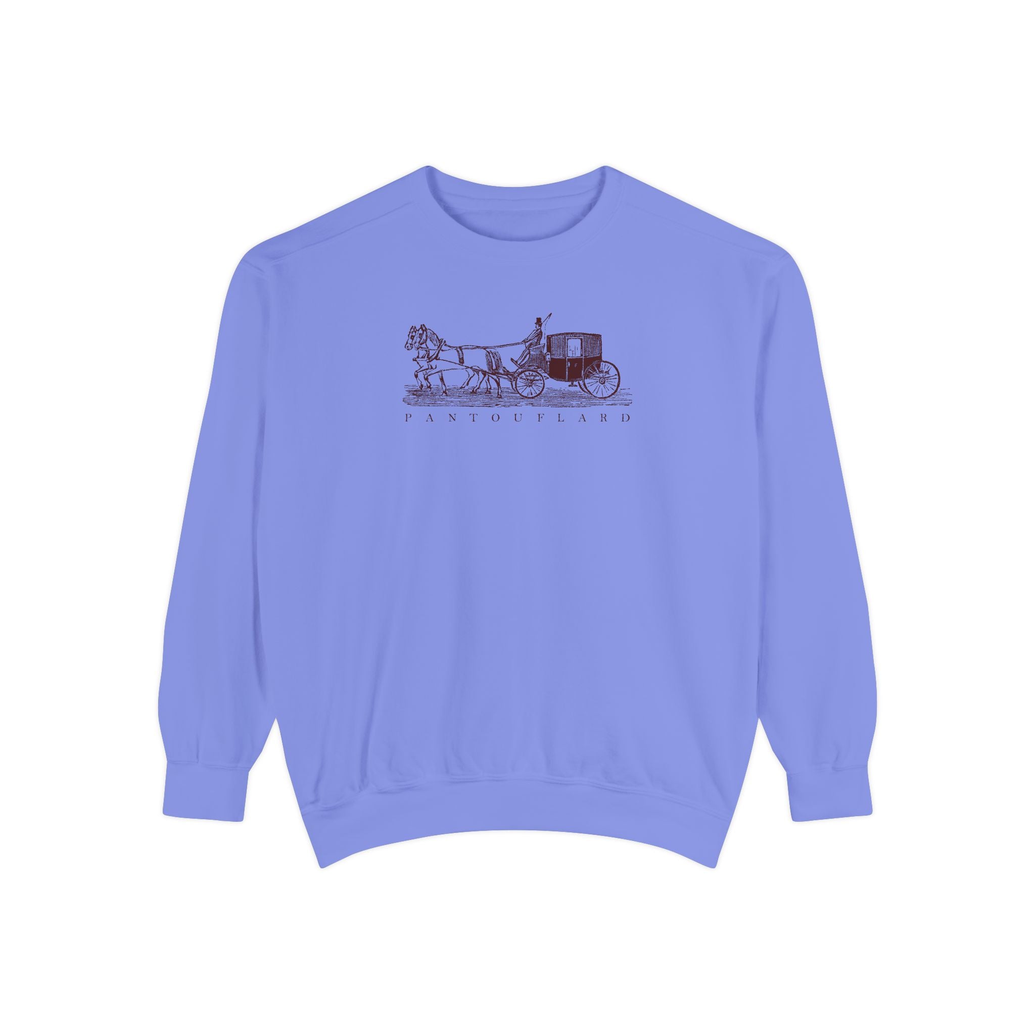 Unisex White Pantouflard Carriage Cotton Blend Sweatshirt