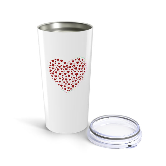 Red Heart Pattern Tumbler - 20oz Travel Mug