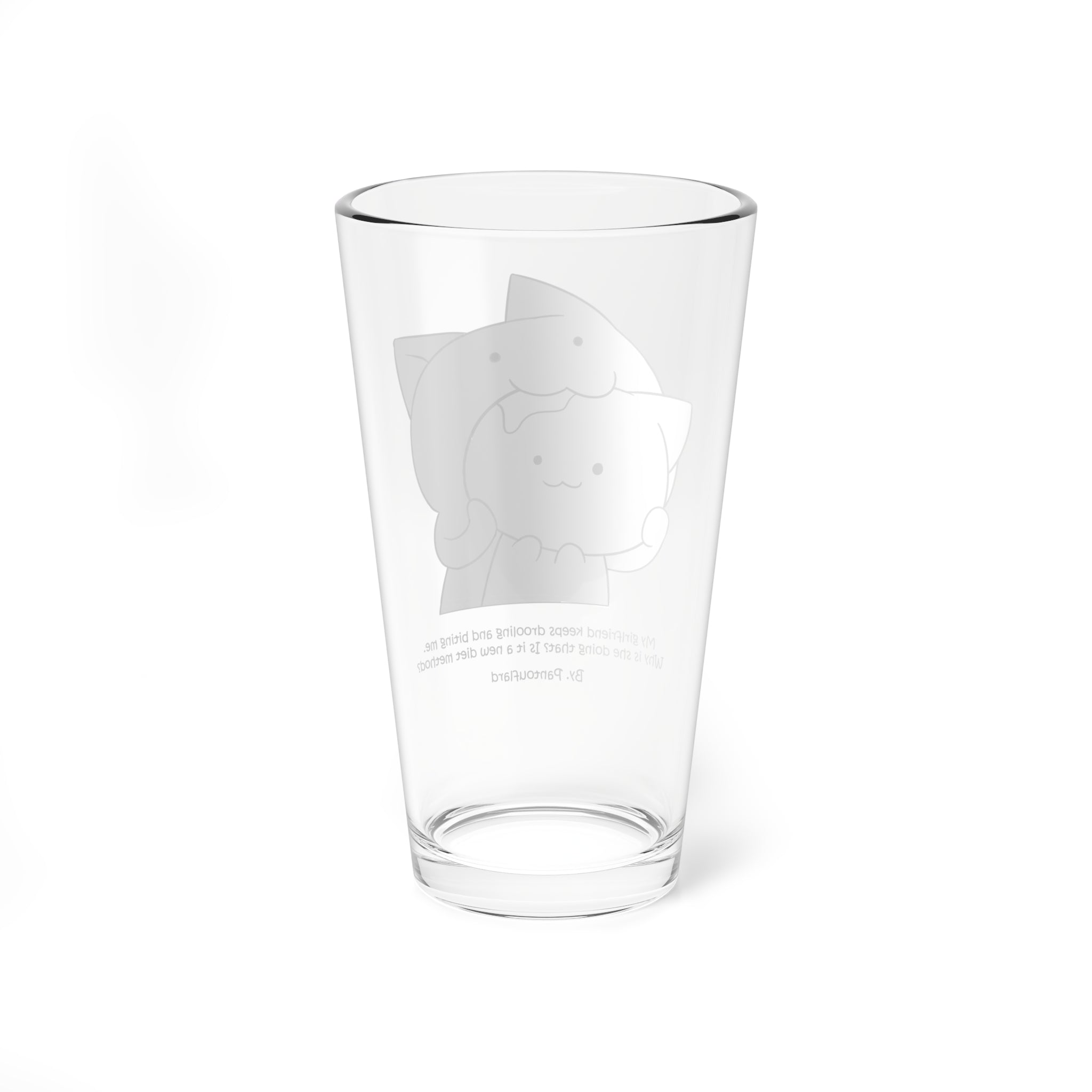 Clear Pantouflard 'Biting Cat' Comic Solid Glass Mixer