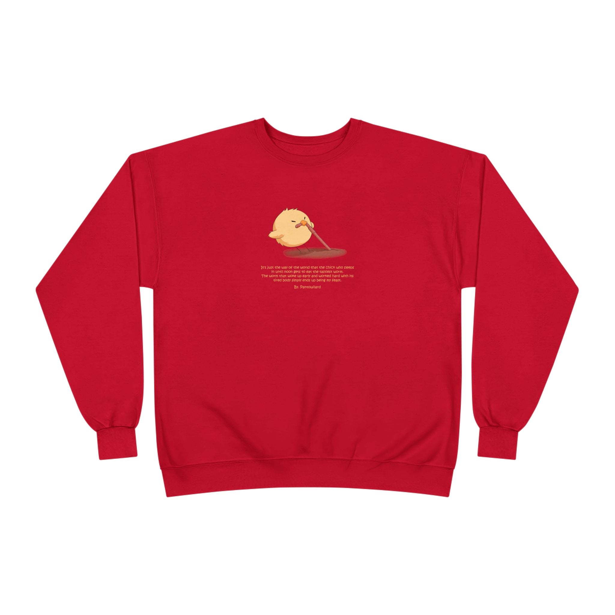 Funny Early Bird Parody Sweatshirt | "The Late Bird Gets The Feast" Sarcastic Quote | Hanes Soft Eco-Fleece Pullover (S-3XL)