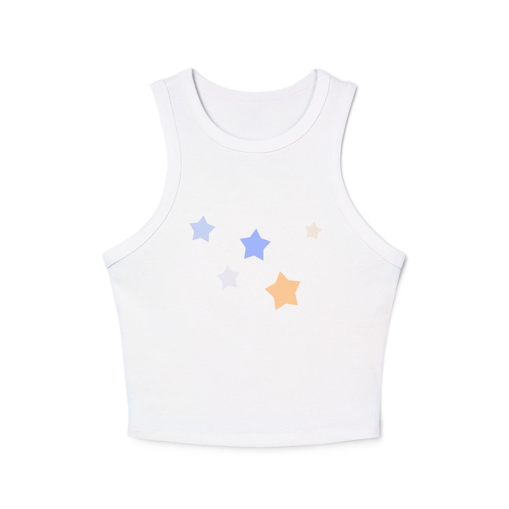 Women's Cassiopeia Constellation Graphic Micro Rib Tank Top - W-Shape Racerback Workout Tank