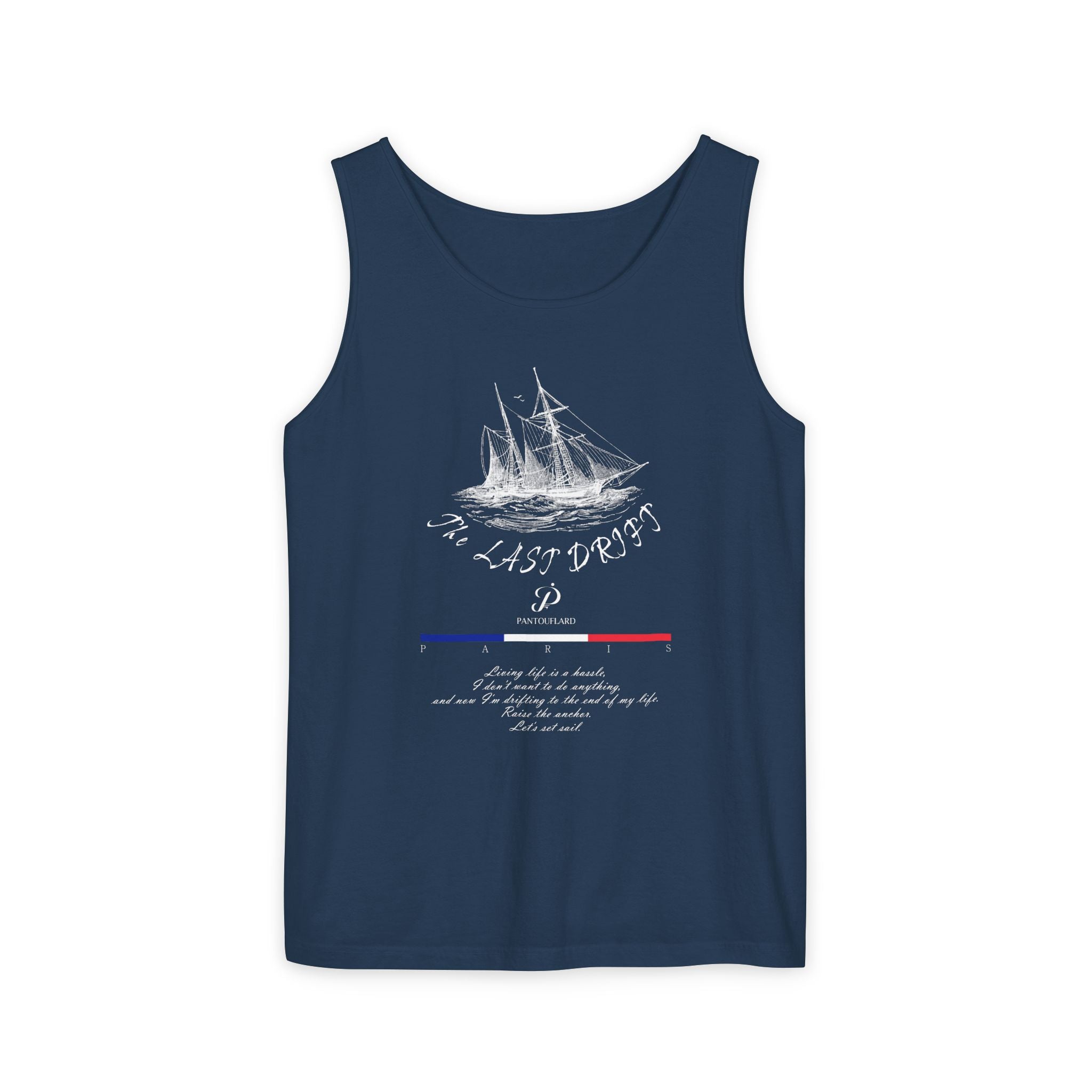 Unisex Black Last Drift Cotton Garment-Dyed Tank Top