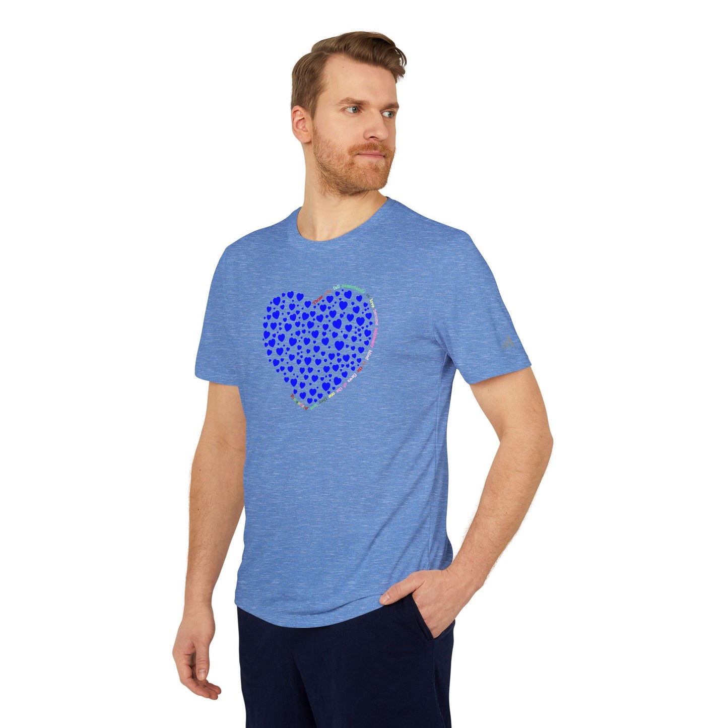 Adidas Unisex Sport T-Shirt with Blue Heart Design