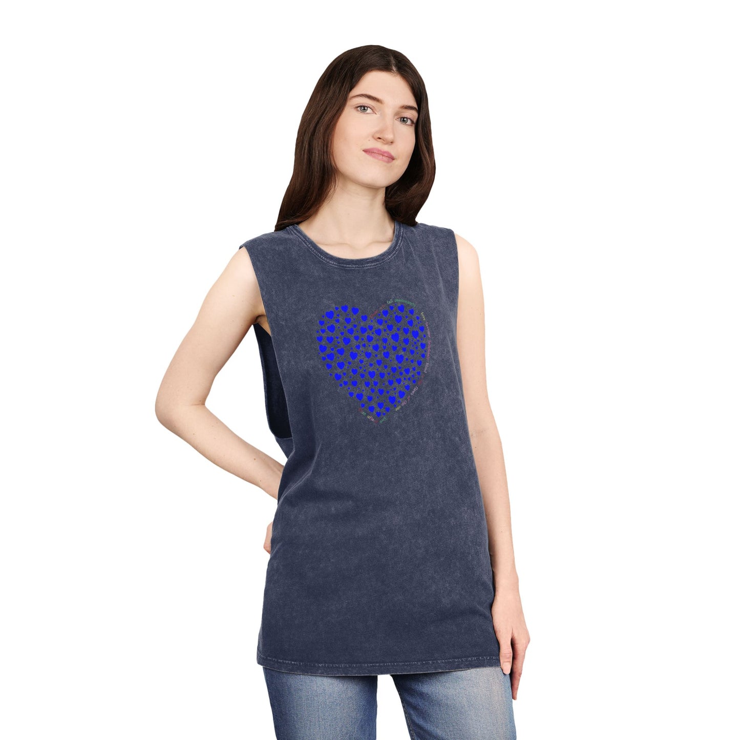 Unisex Casual Tank Top (Blue Heart)