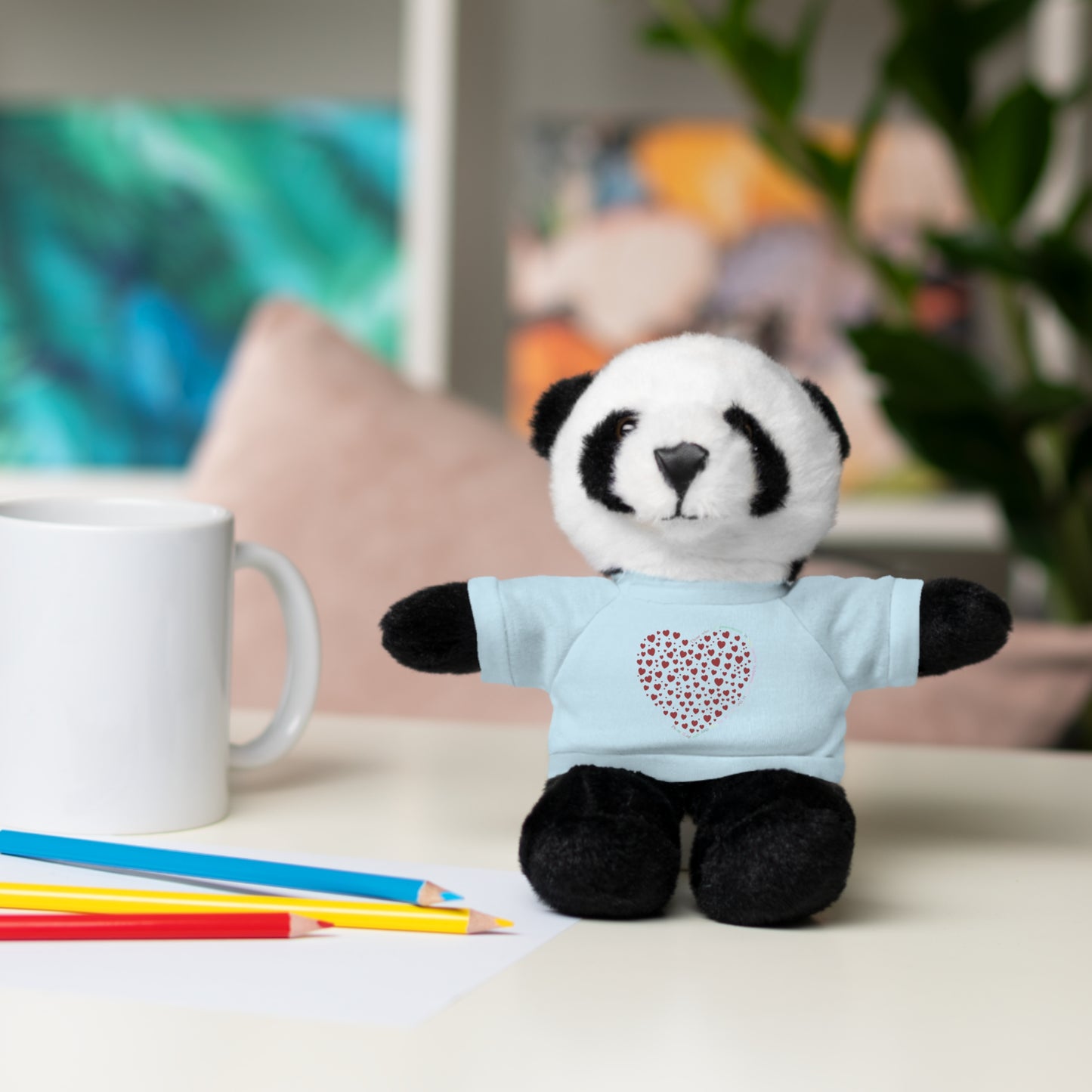 Personalized Stuffed Animal with Red Heart T-Shirt