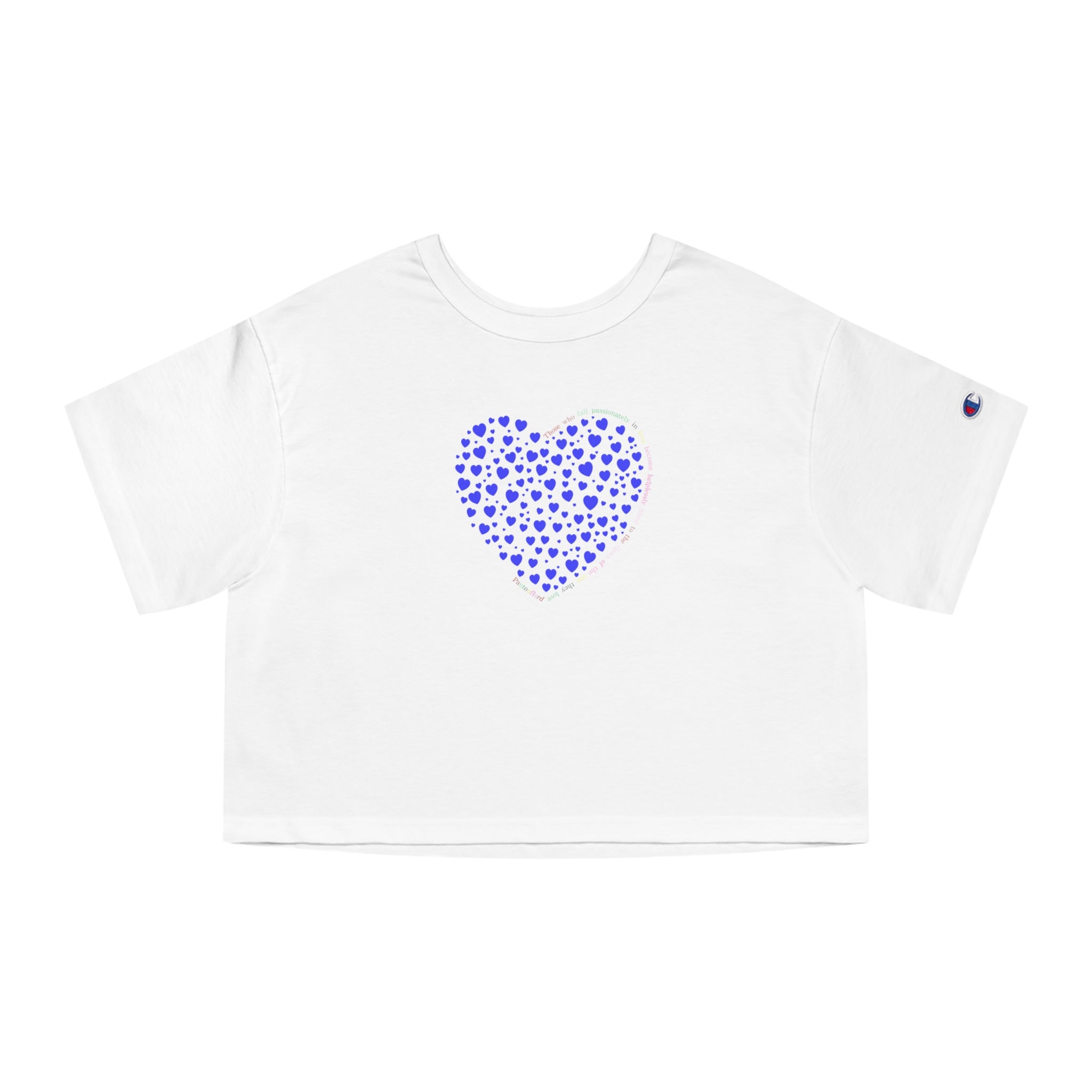 Champion® Simple Cropped T-Shirt (Blaues Herz)
