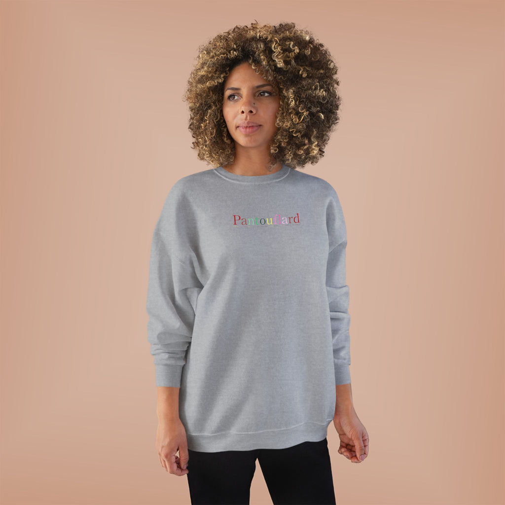 Sustainable Pantouflard Logo Crewneck - Hanes EcoSmart Fleece Sweatshirt (Essential Streetwear)