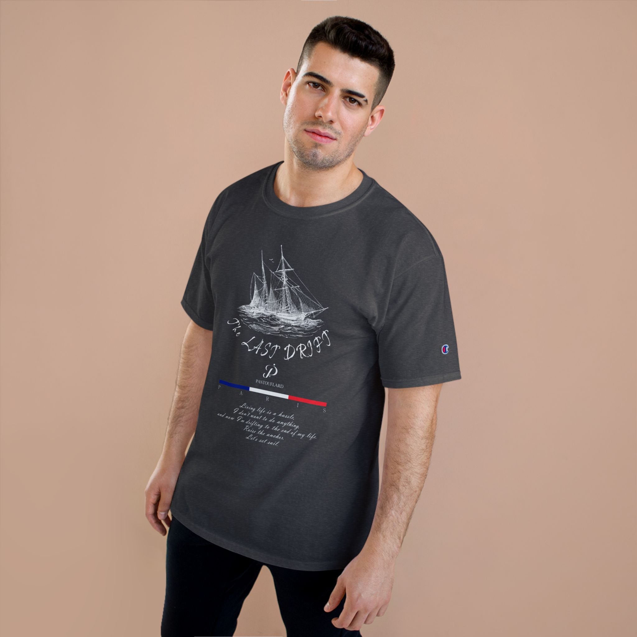 Champion Unisex Black Last Drift Cotton T-Shirt