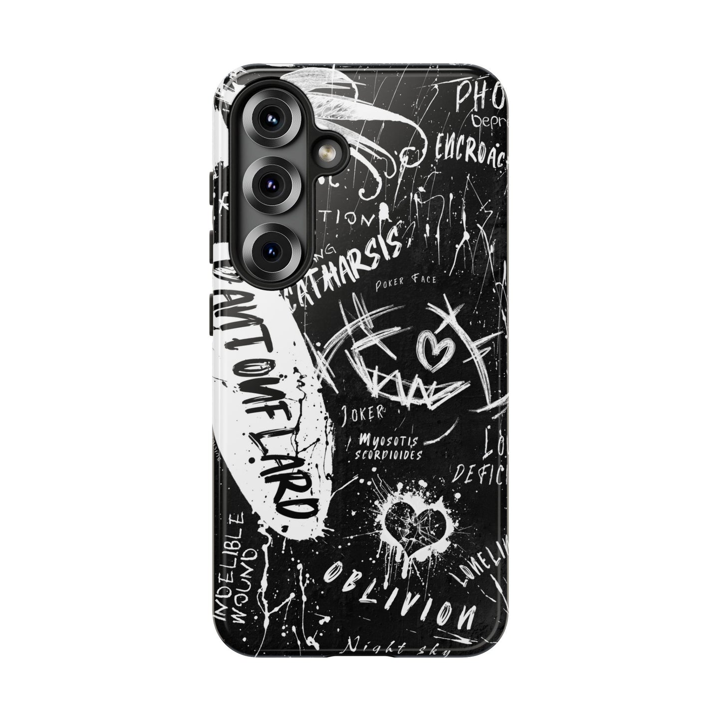 Fundas resistentes: funda atrevida para iPhone, Galaxy, Google Pixel, diseño de grafiti negro, estética urbana, regalo para amantes del arte, accesorios de teléfono modernos, estilo callejero